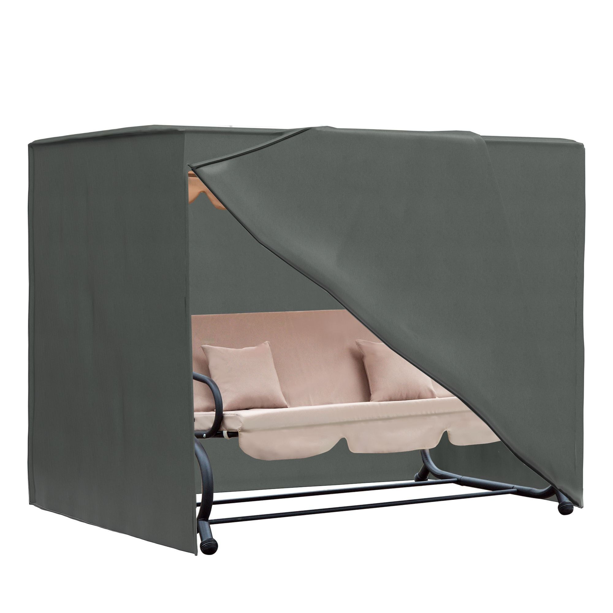 Outsunny 6.7 ft Patio Swing Chair Cover, Gray