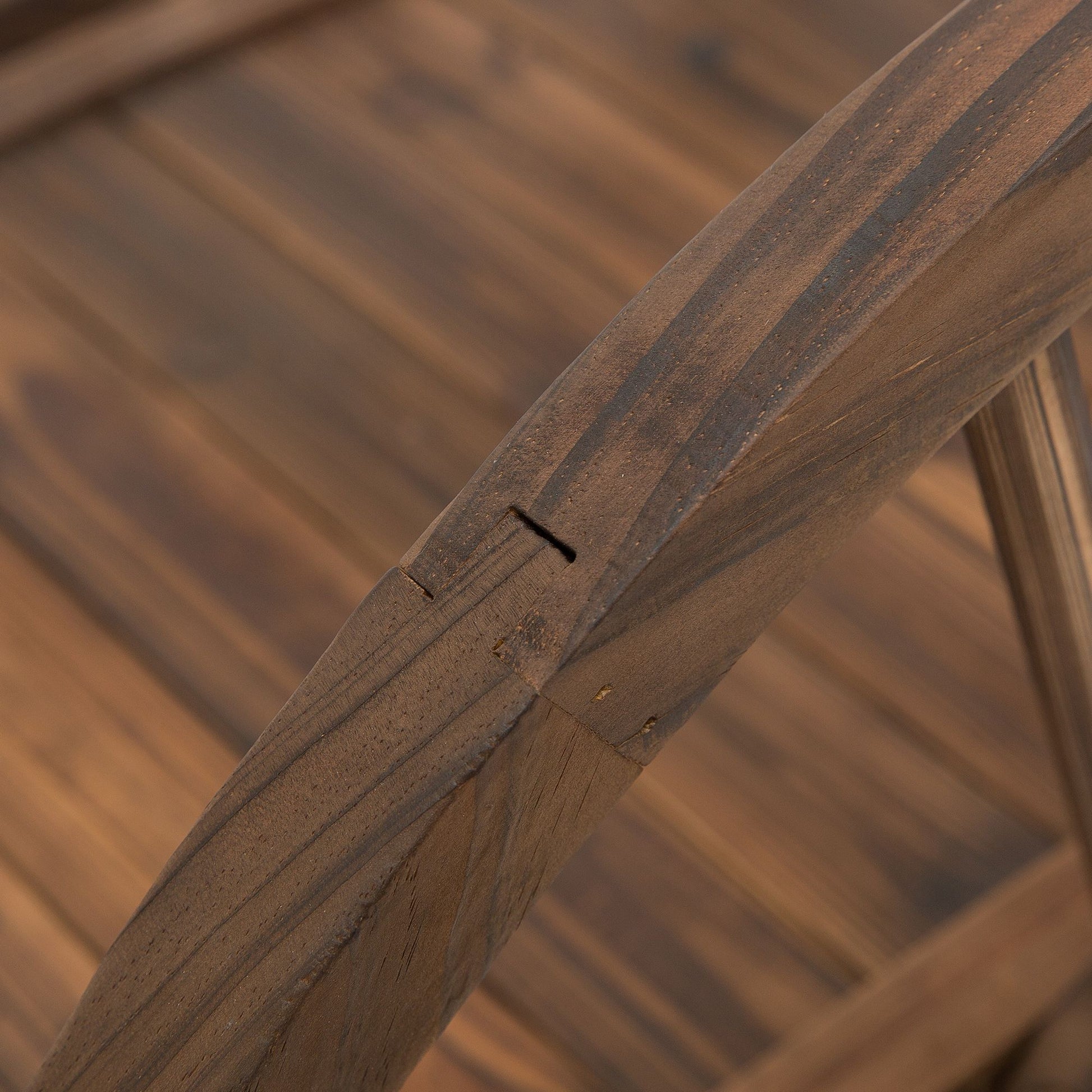 Outsunny 3.3 ft Wooden Garden Bridge with Half-Wheel Railings