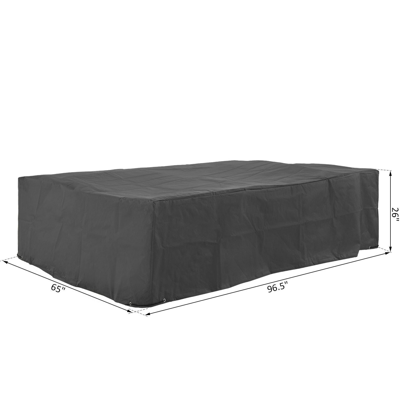 Outsunny 97 x 65 x 26 in Outdoor Sectional Furniture Cover, Gray