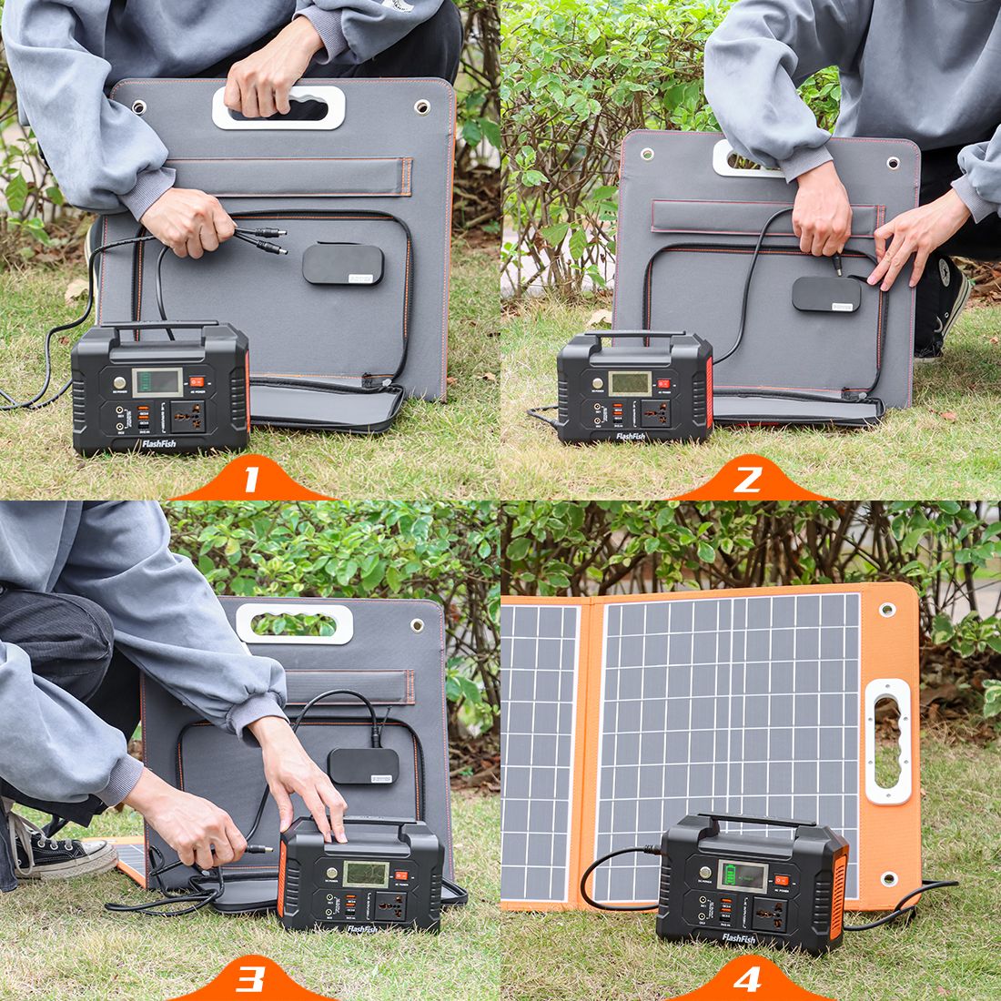 Flashfish 300W Power Station + 60W Solar Panel 230.4Wh LiFePO4 (Peak 600W) Solar generator AC Outlets Portable Power Station,Power Bank, Battery - product view 10