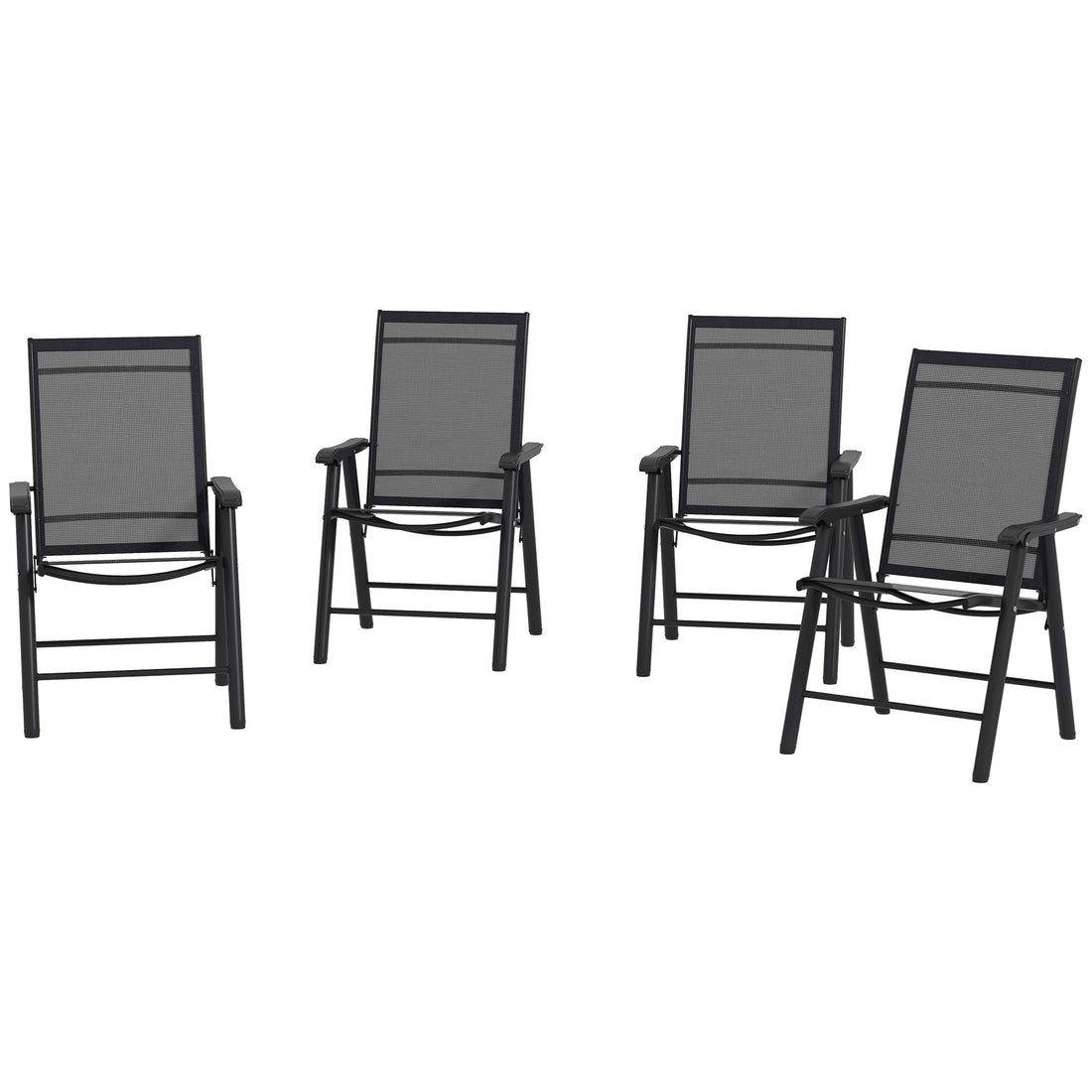 Outsunny 4-Piece Folding Patio Dining Chair Set, Black