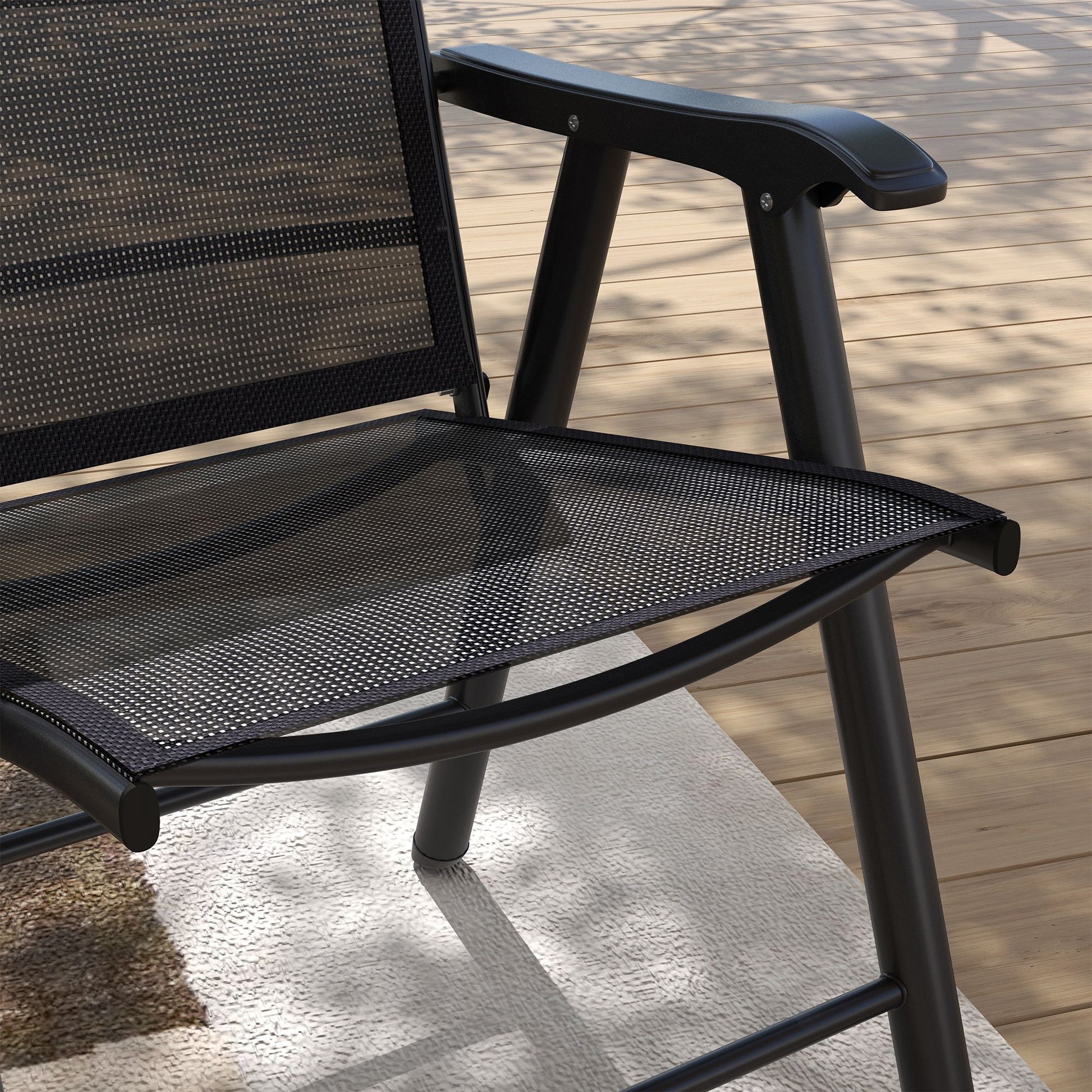 Outsunny 4-Piece Folding Patio Dining Chair Set, Black