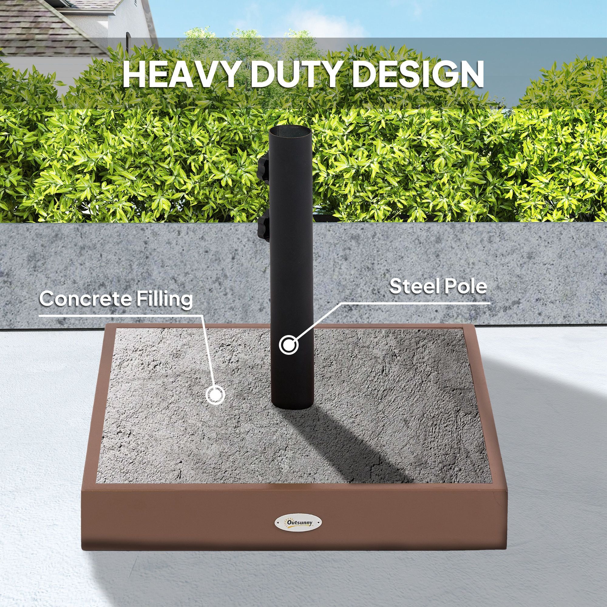 Outsunny 42 lb Concrete Square Patio Umbrella Base