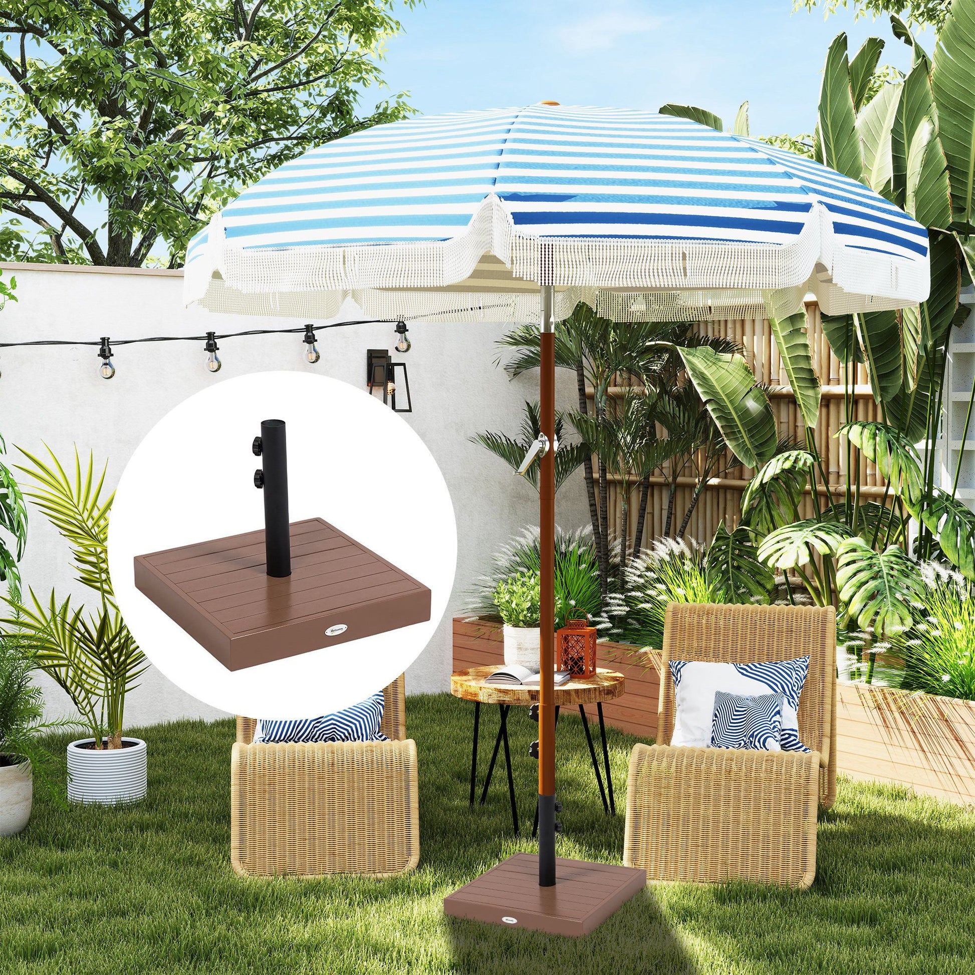 Outsunny 42 lb Concrete Square Patio Umbrella Base