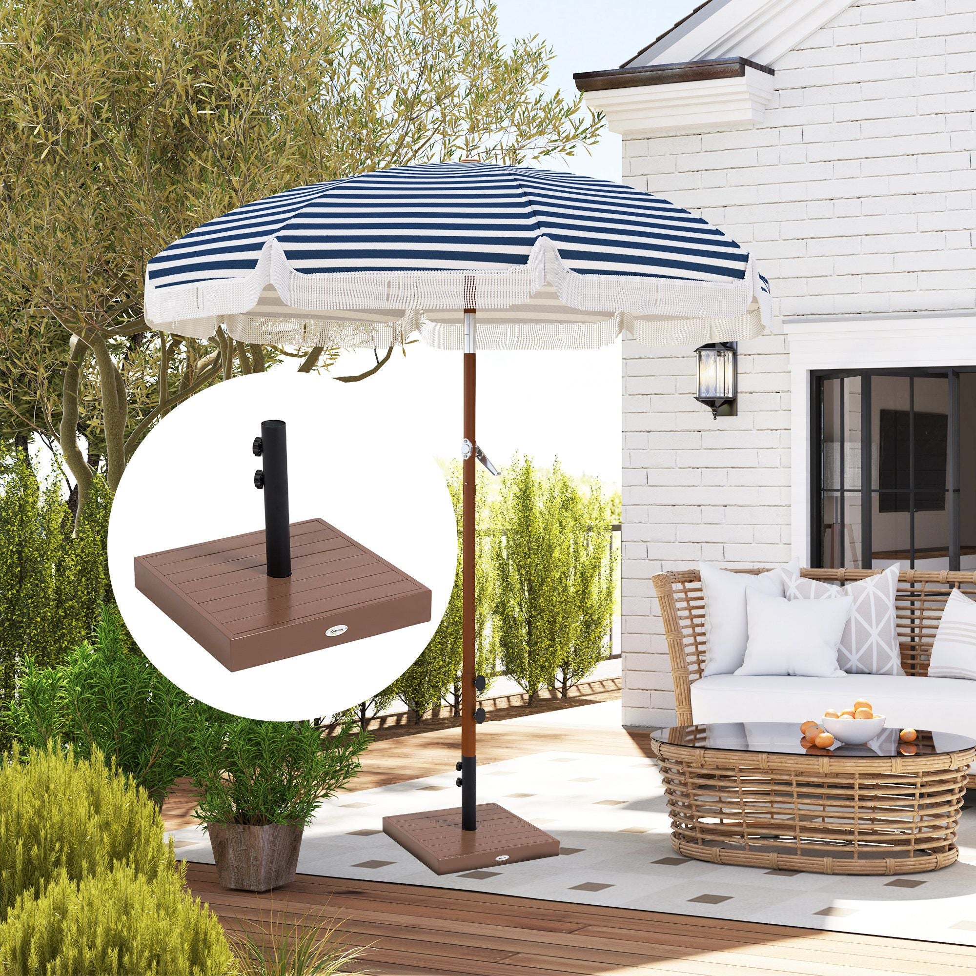 Outsunny 42 lb Concrete Square Patio Umbrella Base