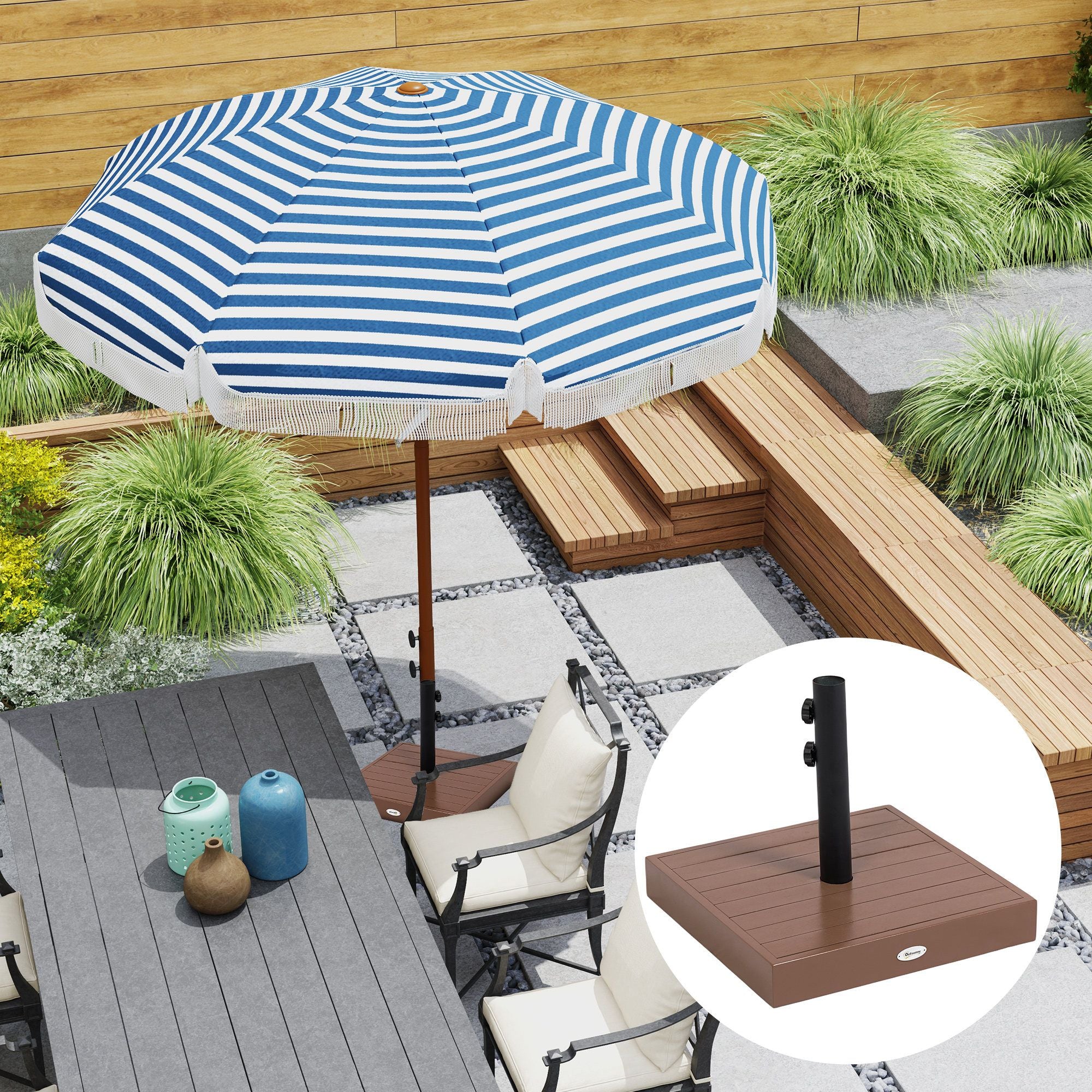 Outsunny 42 lb Concrete Square Patio Umbrella Base