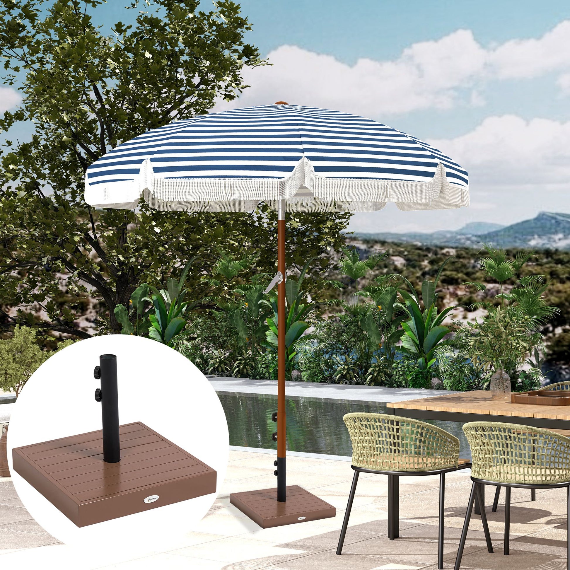 Outsunny 42 lb Concrete Square Patio Umbrella Base