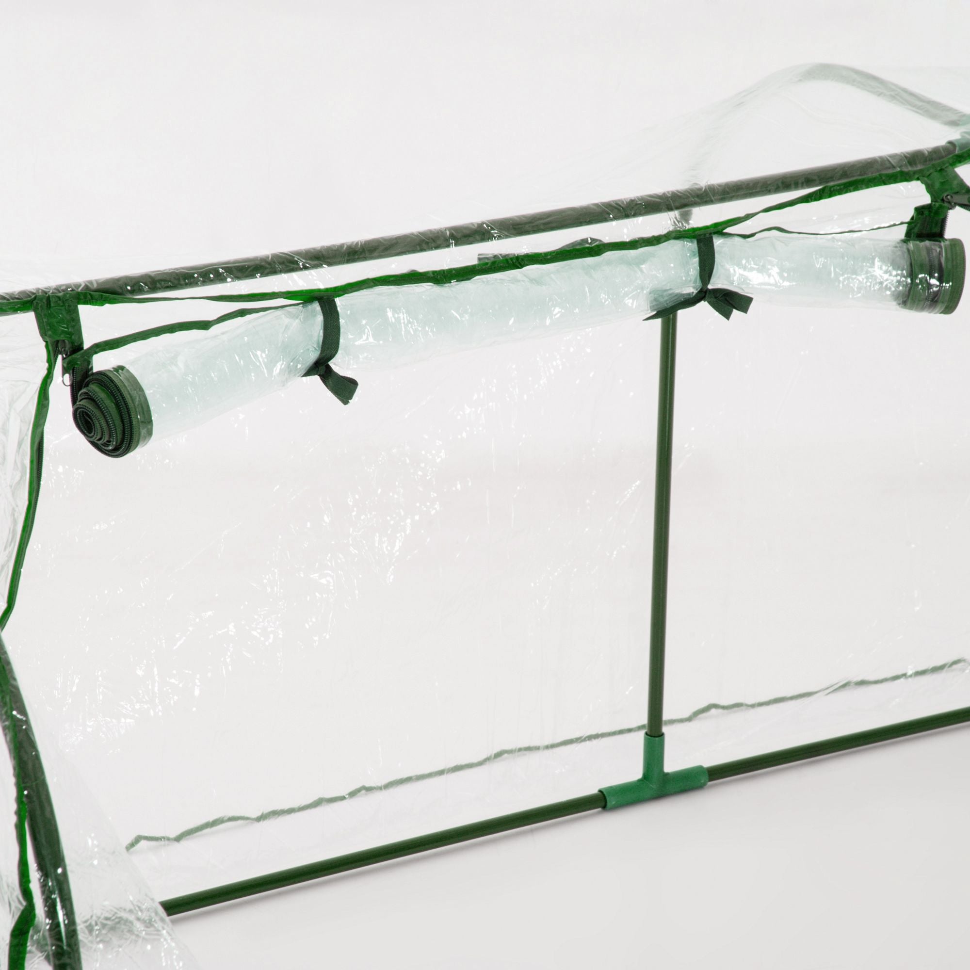 Outsunny 7 x 3 x 2.5 ft Mini Greenhouse with Zippered Doors, Clear