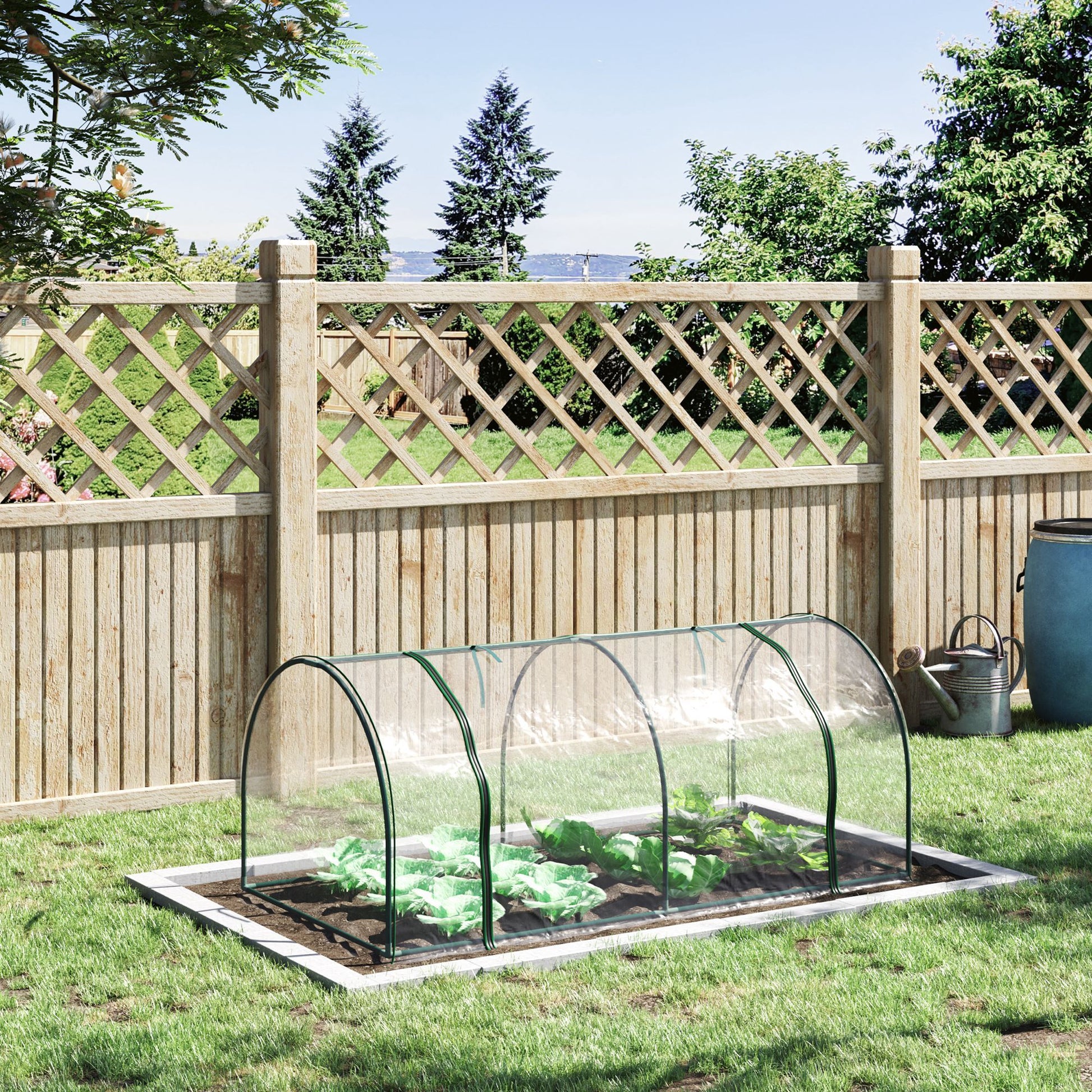Outsunny 7 x 3 x 2.5 ft Mini Greenhouse with Zippered Doors, Clear