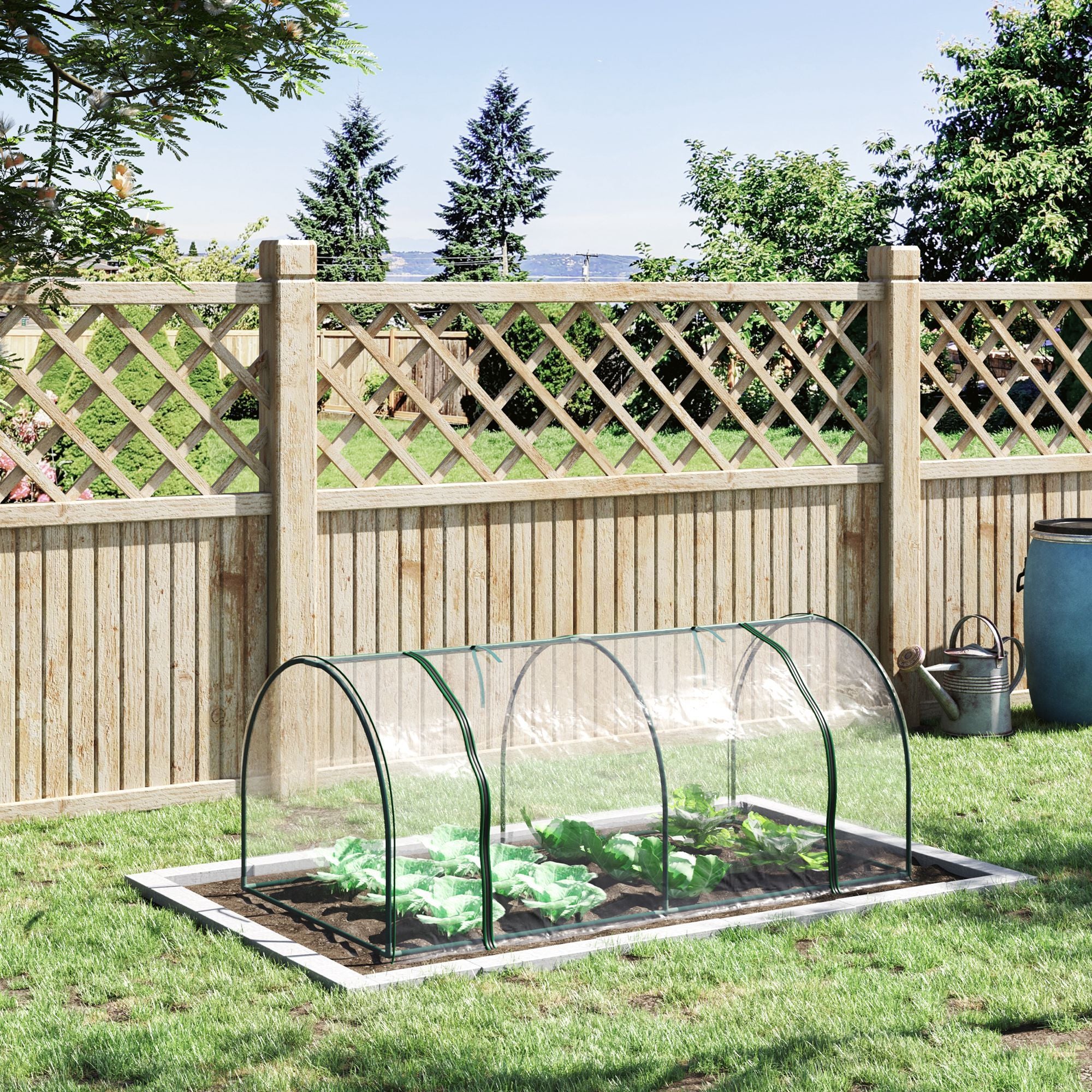 Outsunny 7 x 3 x 2.5 ft Mini Greenhouse with Zippered Doors, Clear