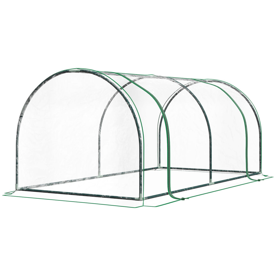 Outsunny 7 x 3 x 2.5 ft Mini Greenhouse with Zippered Doors, Clear