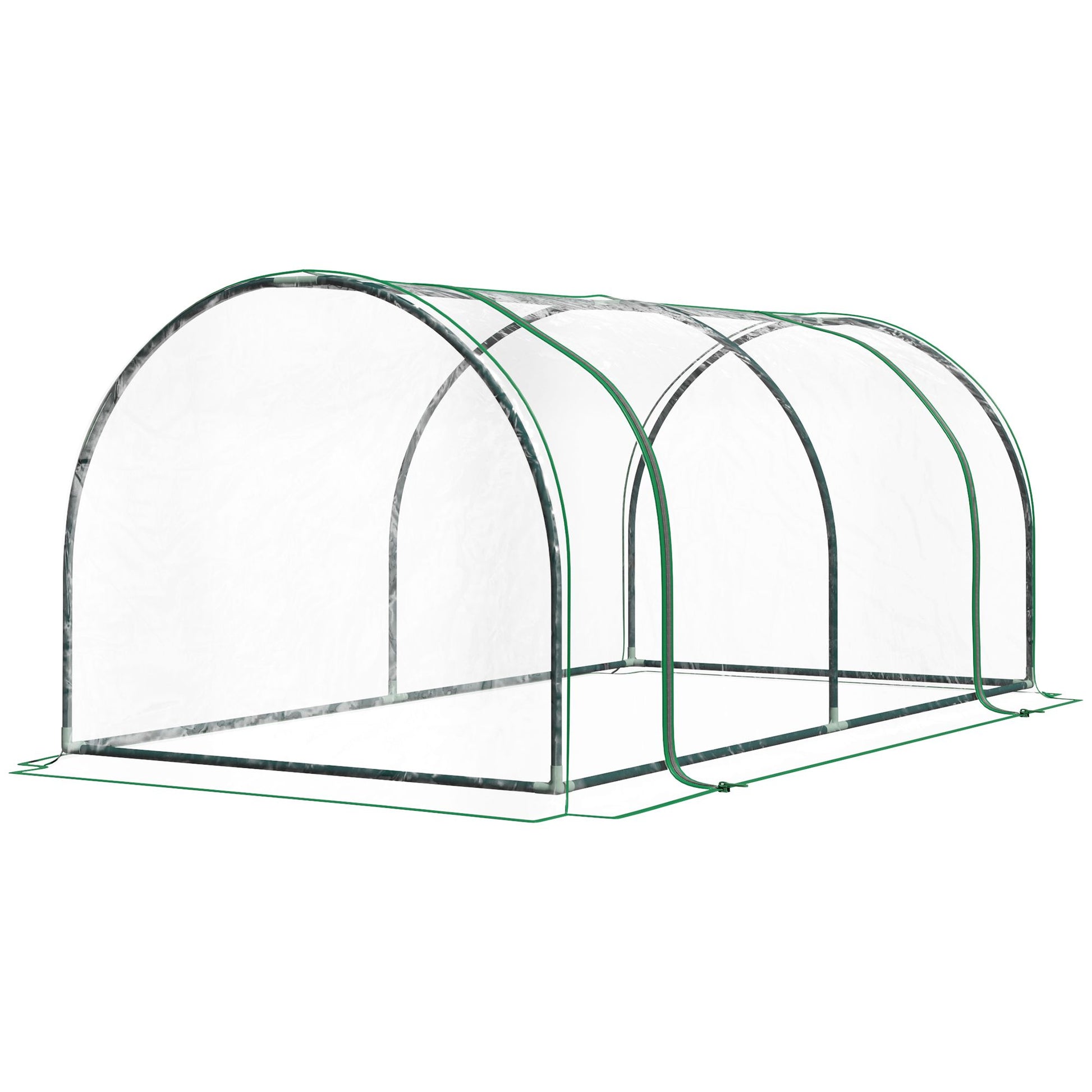 Outsunny 7 x 3 x 2.5 ft Mini Greenhouse with Zippered Doors, Clear