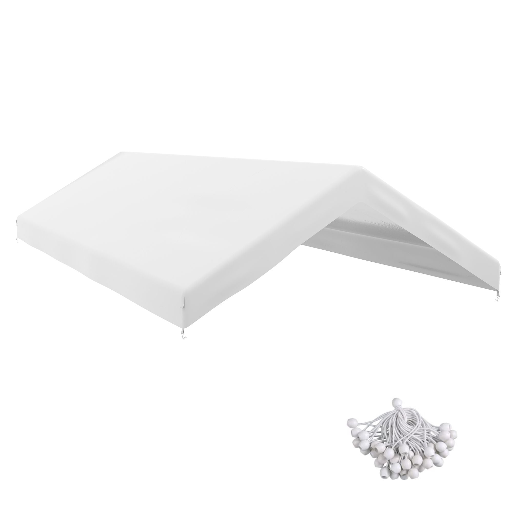 Outsunny 19.7 x 9.7 ft Carport Replacement Canopy Cover, White