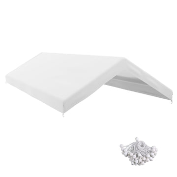 Outsunny 19.7 x 9.7 ft Carport Replacement Canopy Cover, White