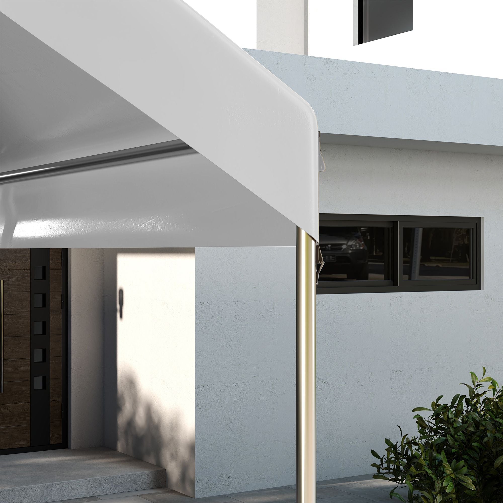Outsunny 19.7 x 9.7 ft Carport Replacement Canopy Cover, White