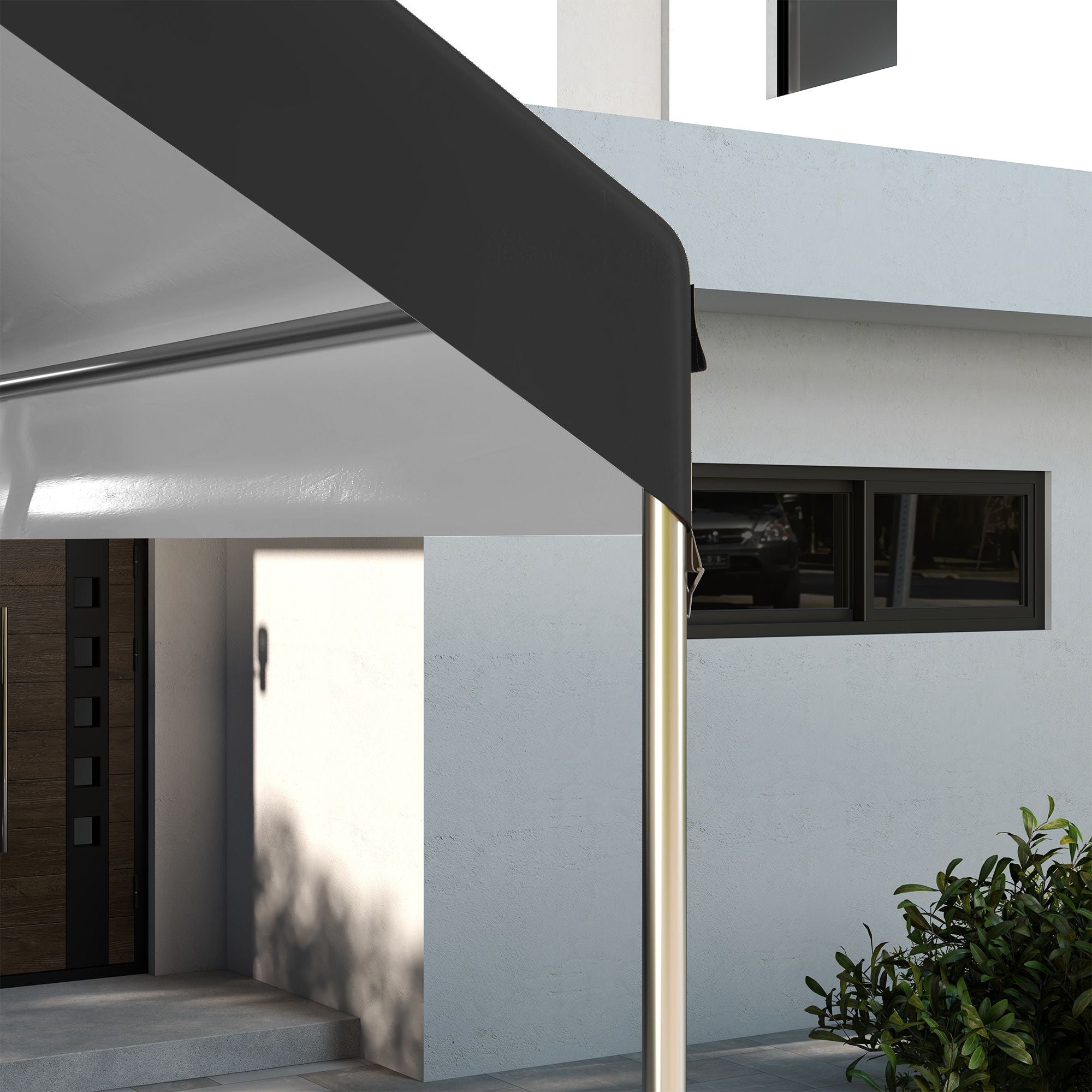 Outsunny 10 x 20 ft Carport Replacement Canopy with Bungee Cords, Dark Gray - product view 7