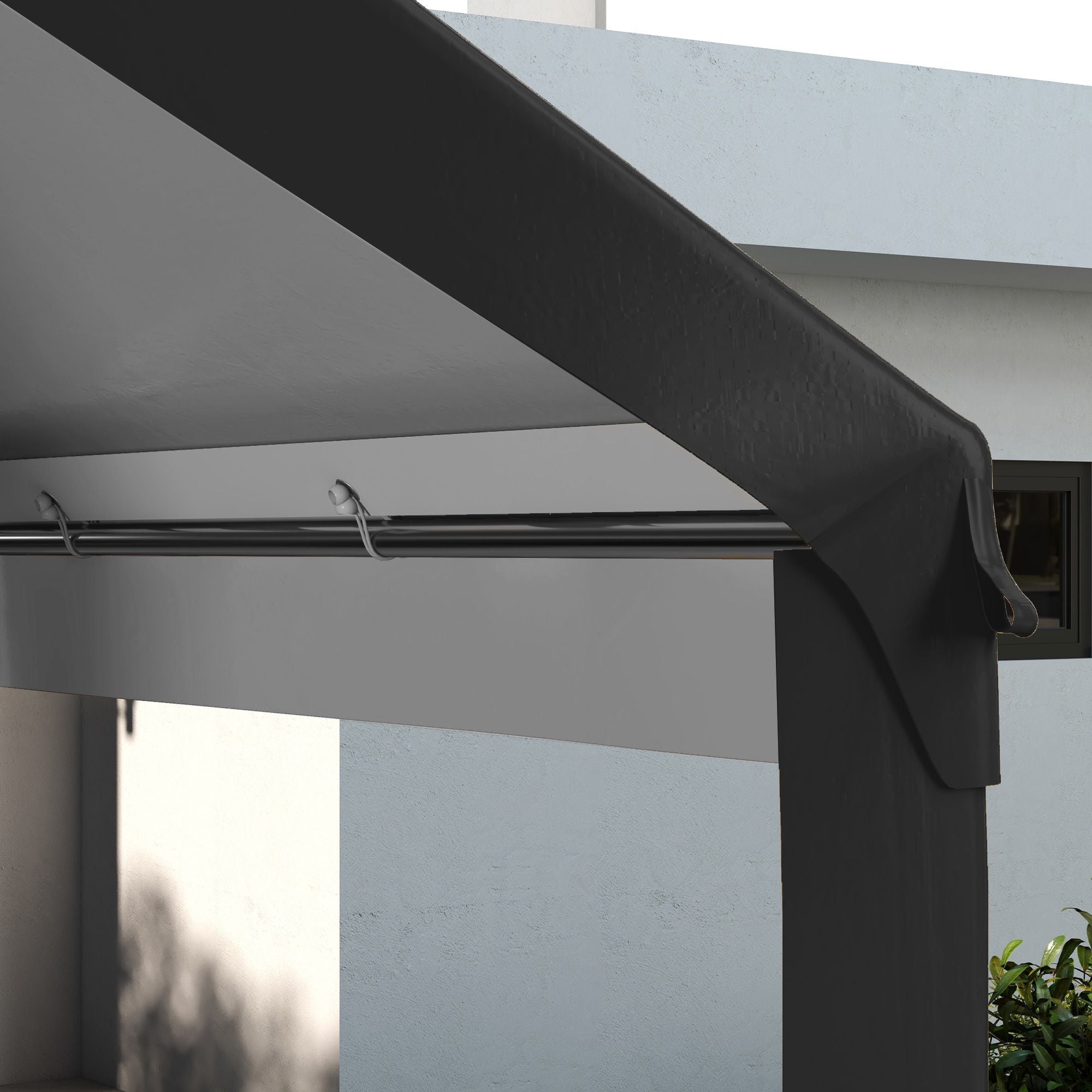 Outsunny 19.6 x 9.7 ft Carport Replacement Roof Canopy, Dark Gray