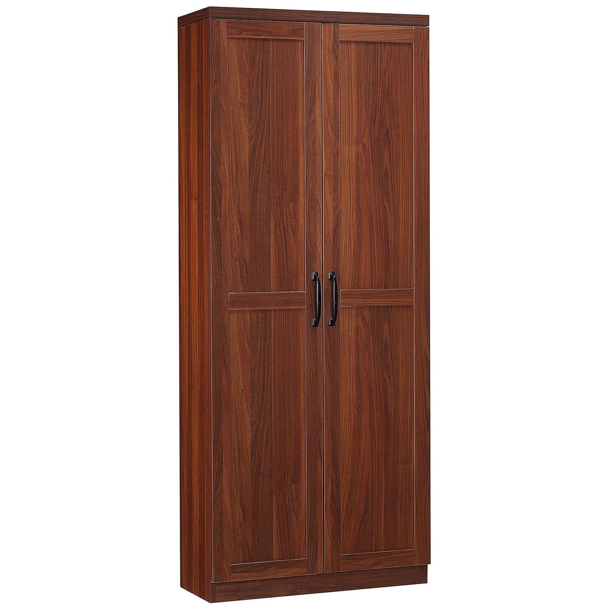 HOMCOM 63 in 2-Door Kitchen Pantry Cabinet with Adjustable Shelves, Brown