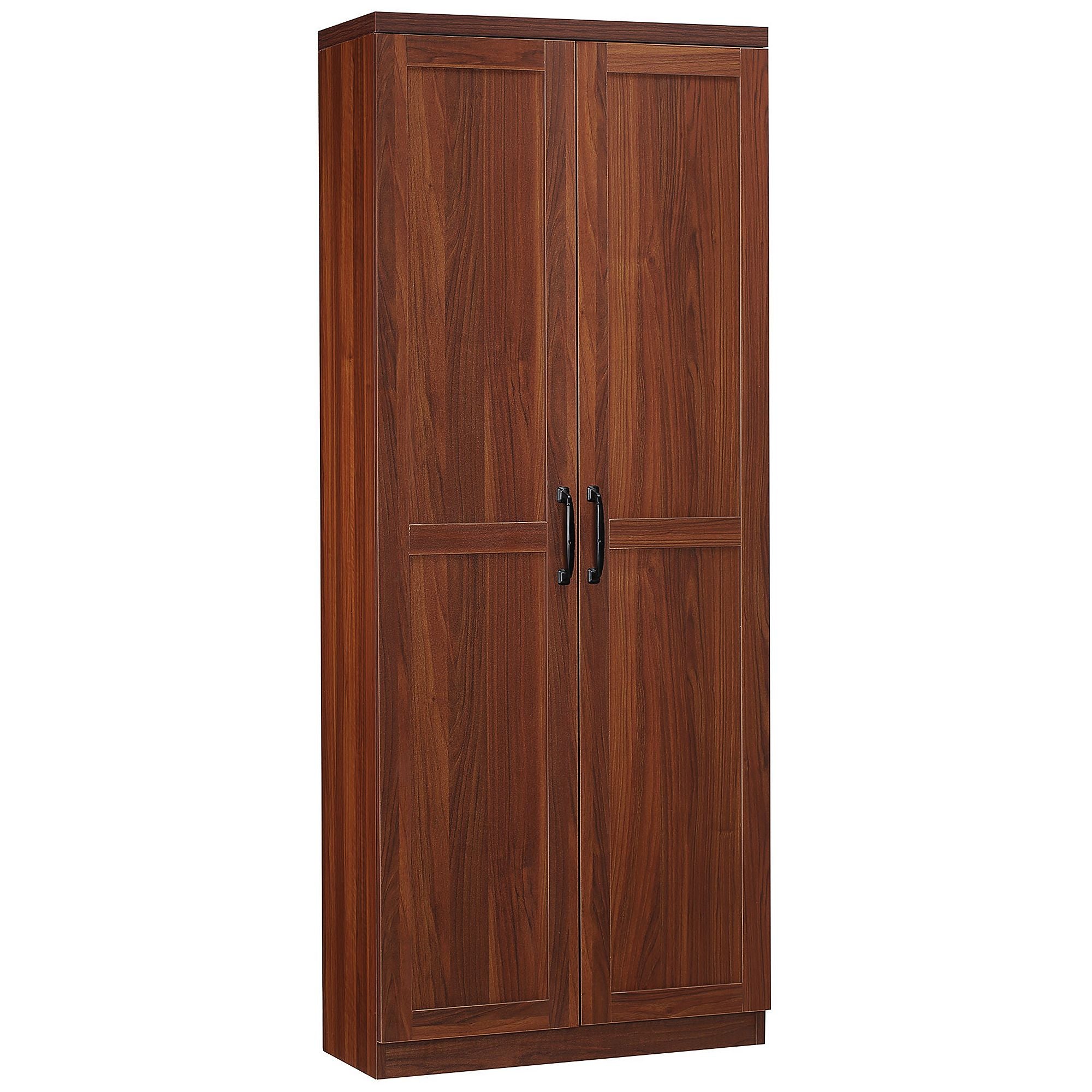HOMCOM 63 in 2-Door Kitchen Pantry Cabinet with Adjustable Shelves, Brown