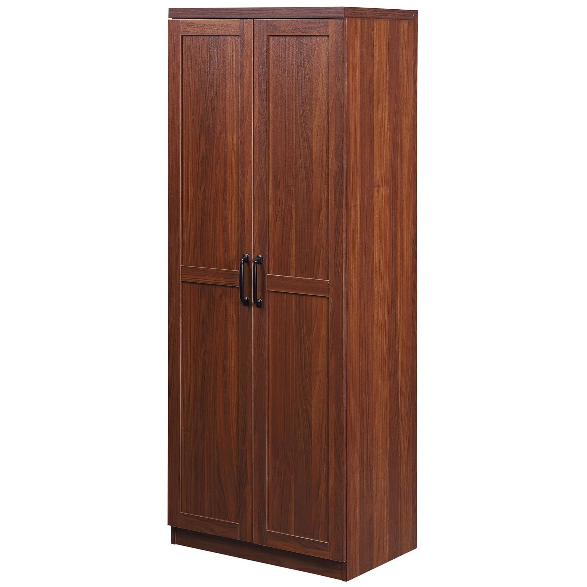HOMCOM 63 in 2-Door Kitchen Pantry Cabinet with Adjustable Shelves, Brown