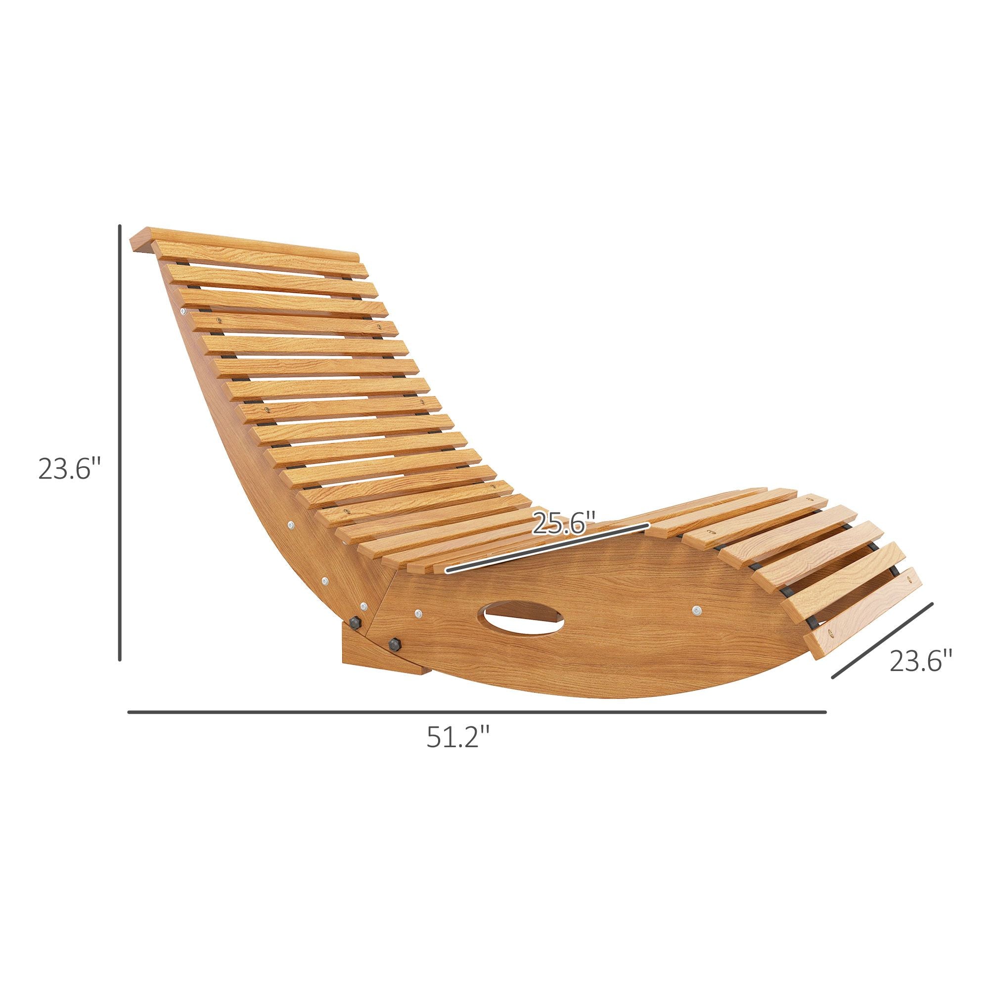 Outsunny Wooden Outdoor Rocking Chair, Teak