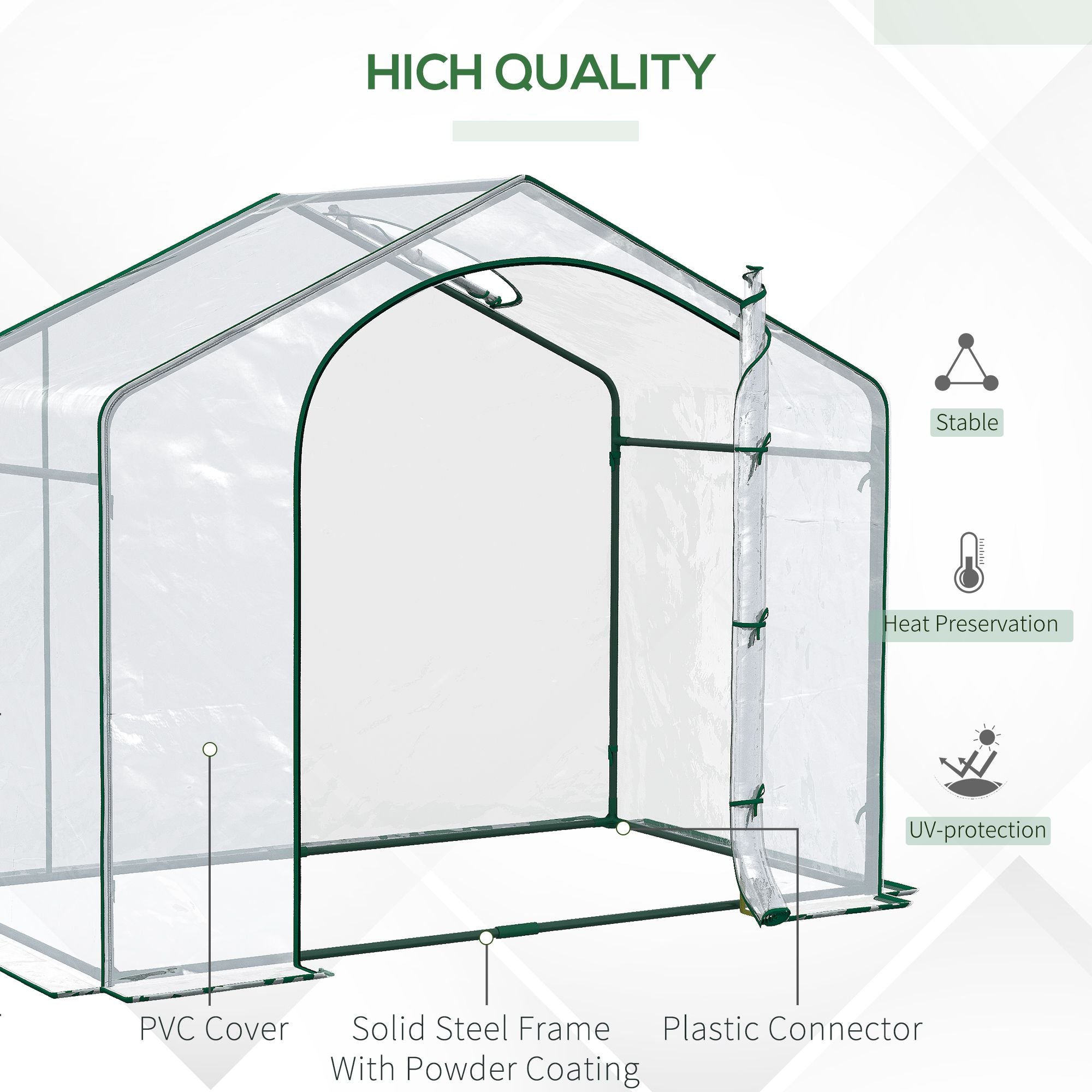 Outsunny 6 x 3 x 5 ft Portable Walk-In Greenhouse with PVC Cover - product view 5