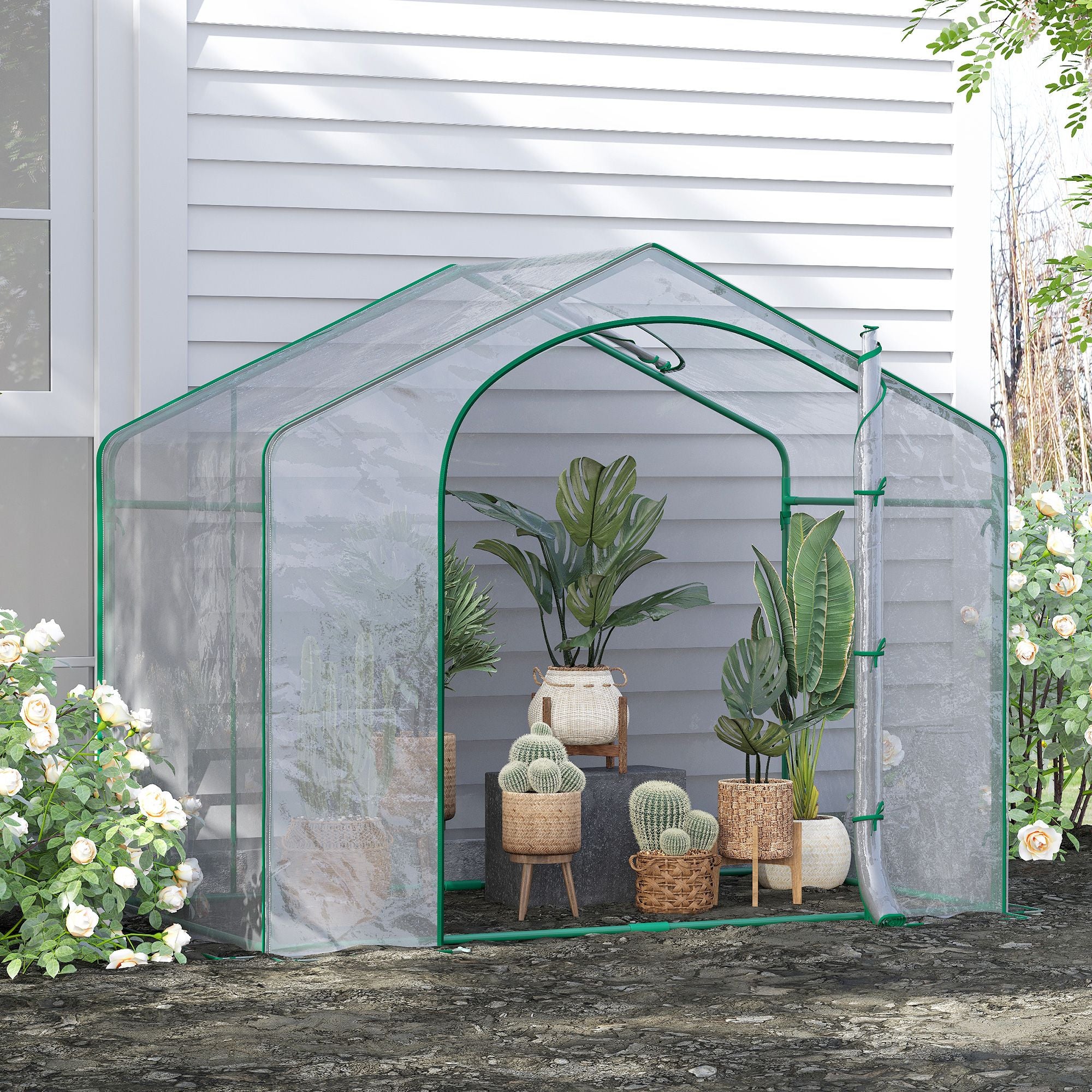 Outsunny 6 x 3 x 5 ft Portable Walk-In Greenhouse with PVC Cover - product view 2