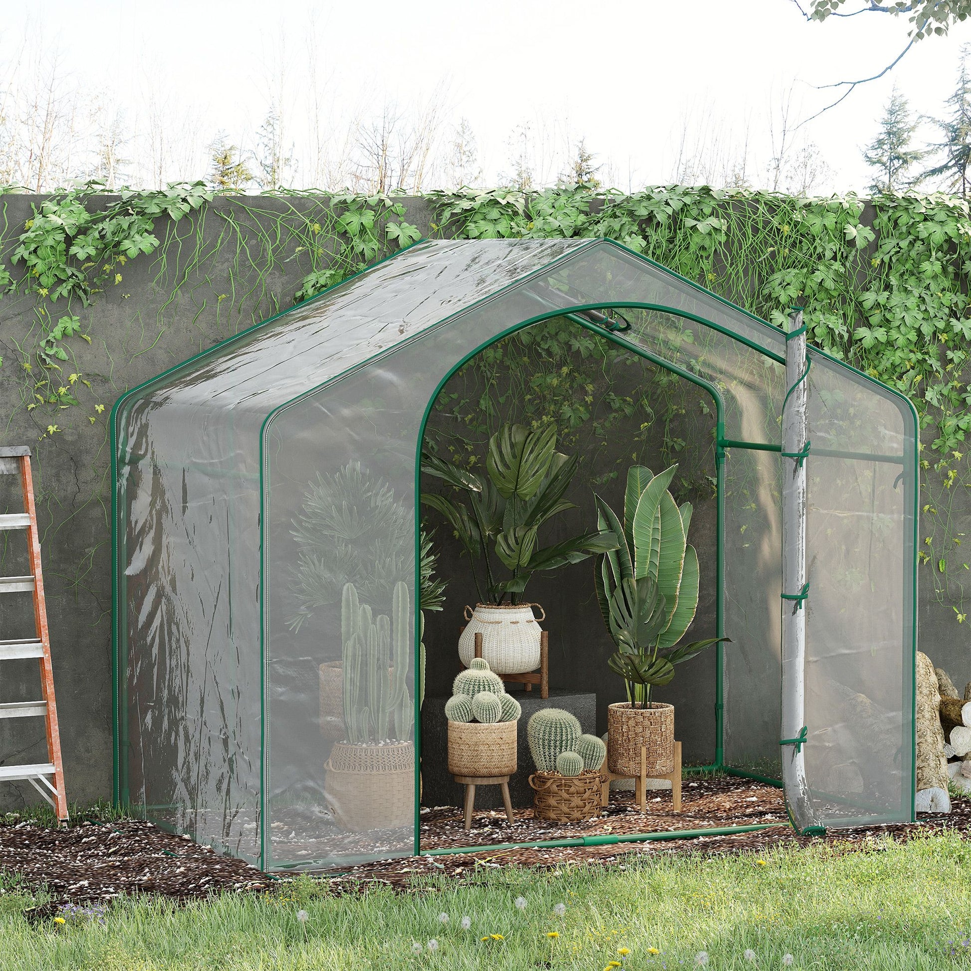 Outsunny 6 x 3 x 5 ft Portable Walk-In Greenhouse with PVC Cover - product view 10