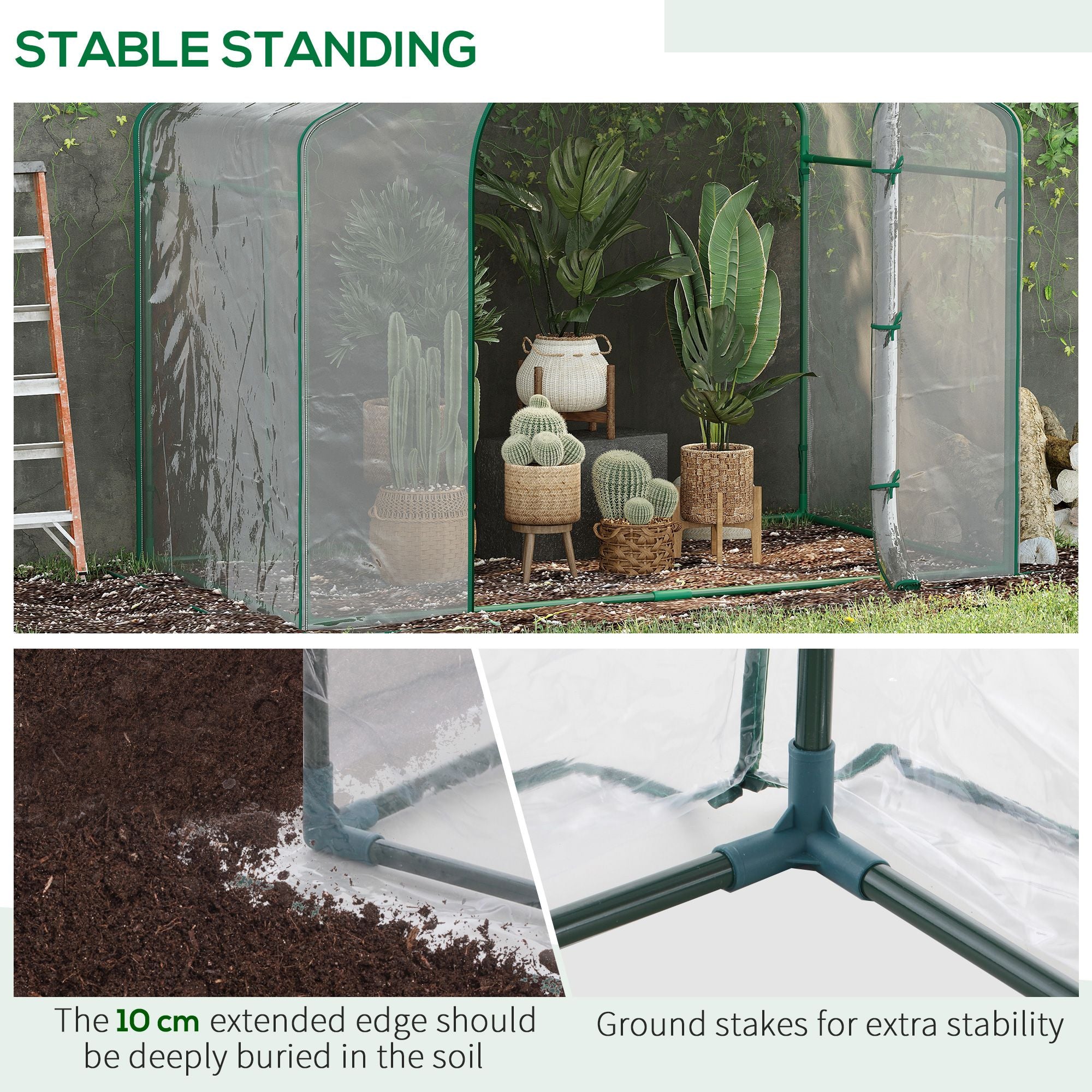 Outsunny 6 x 3 x 5 ft Portable Walk-In Greenhouse with PVC Cover - product view 6