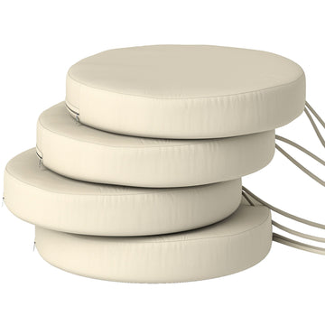 Outsunny Round Patio Chair Cushions Set of 4, Cream White