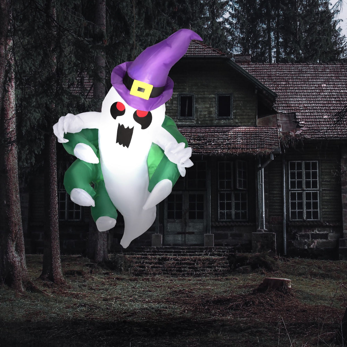 3.9ft Inflatable Halloween Window Sticker Ghost, Blow Up LED Display for Garden Indoor Outdoor - product view 10