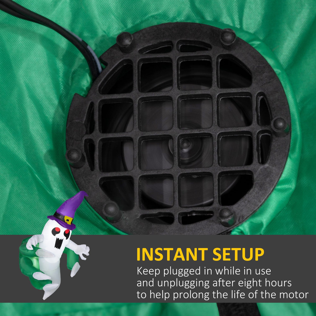3.9ft Inflatable Halloween Window Sticker Ghost, Blow Up LED Display for Garden Indoor Outdoor - product view 6