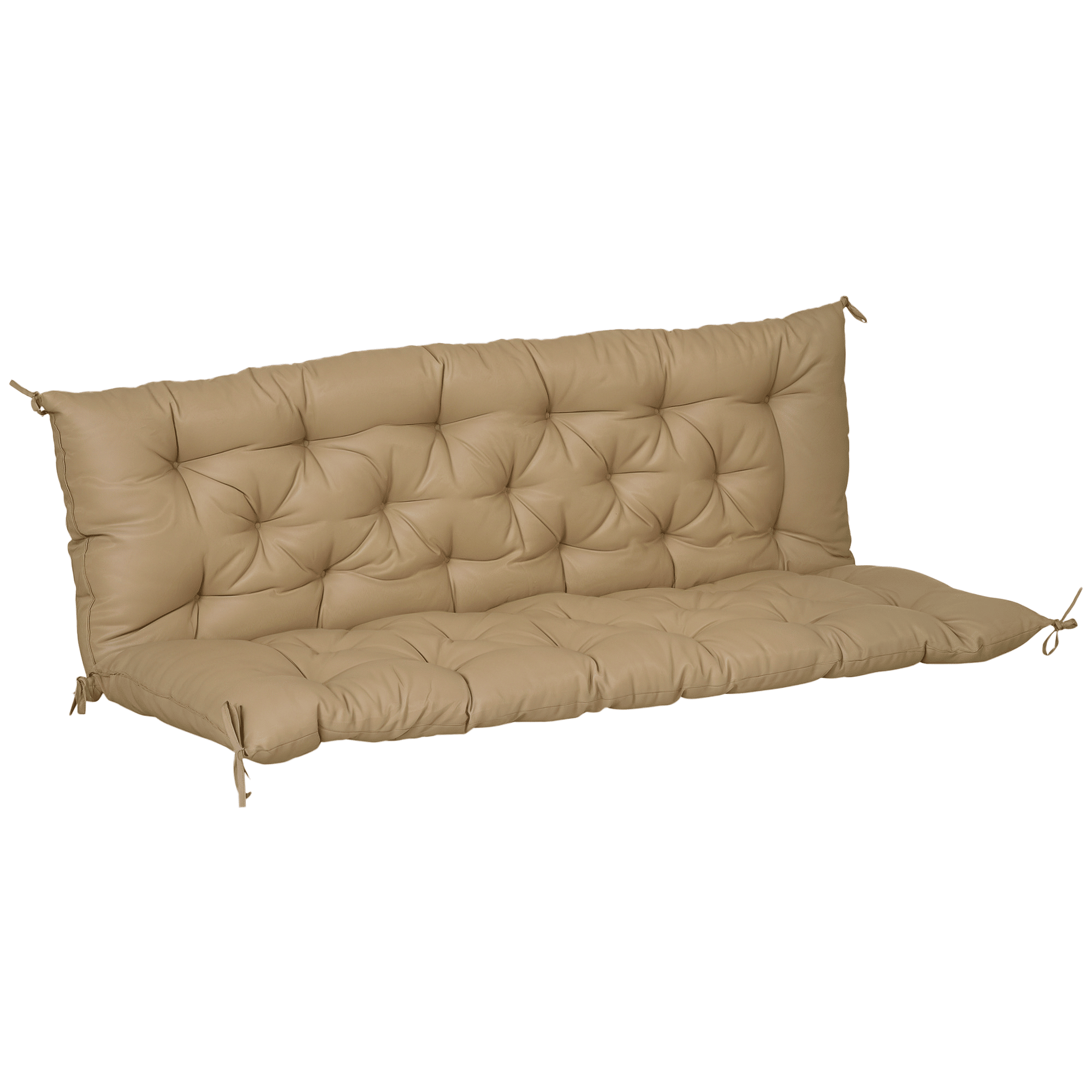 Outsunny 3-Seater Outdoor Bench Cushion, Khaki