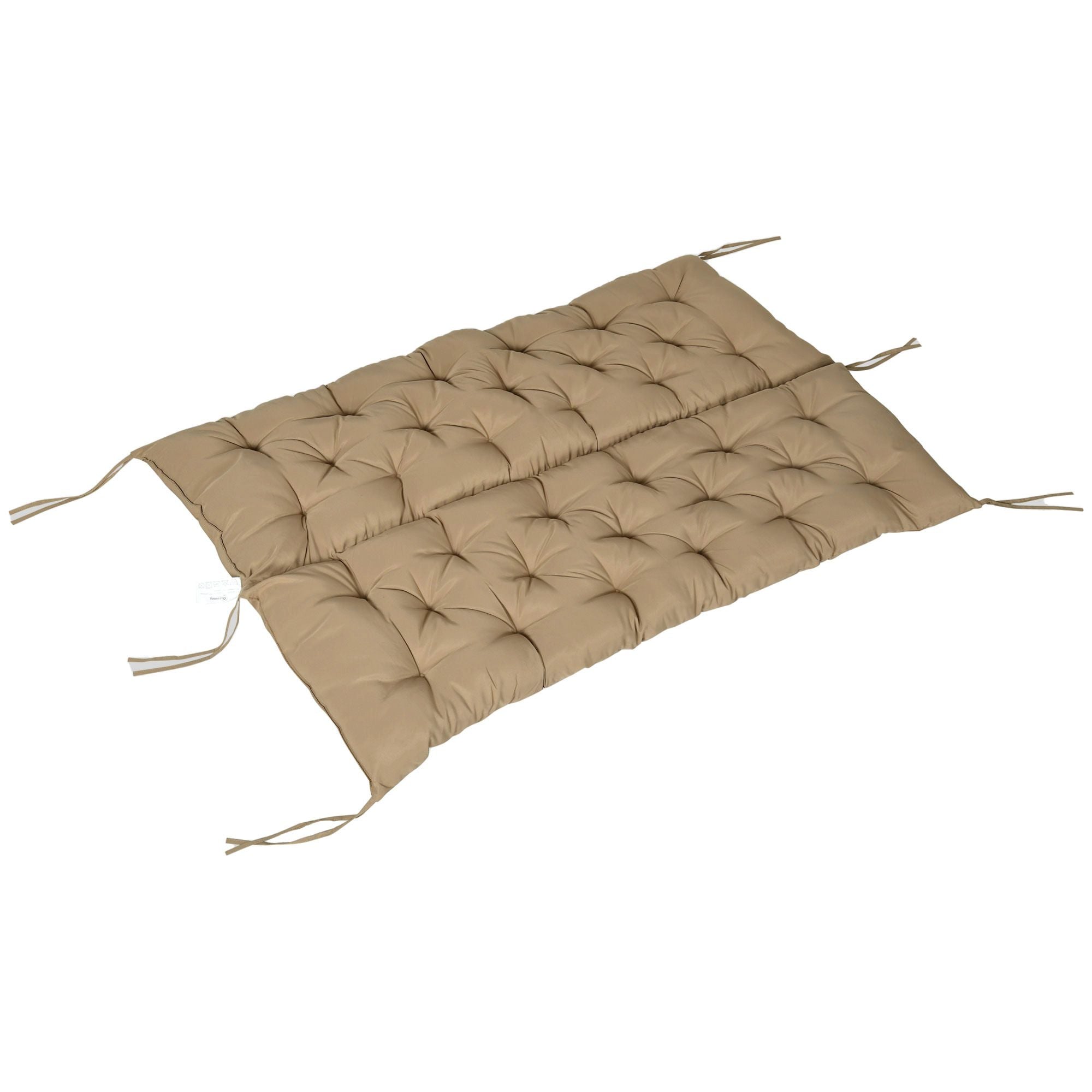 Outsunny 3-Seater Outdoor Bench Cushion, Khaki