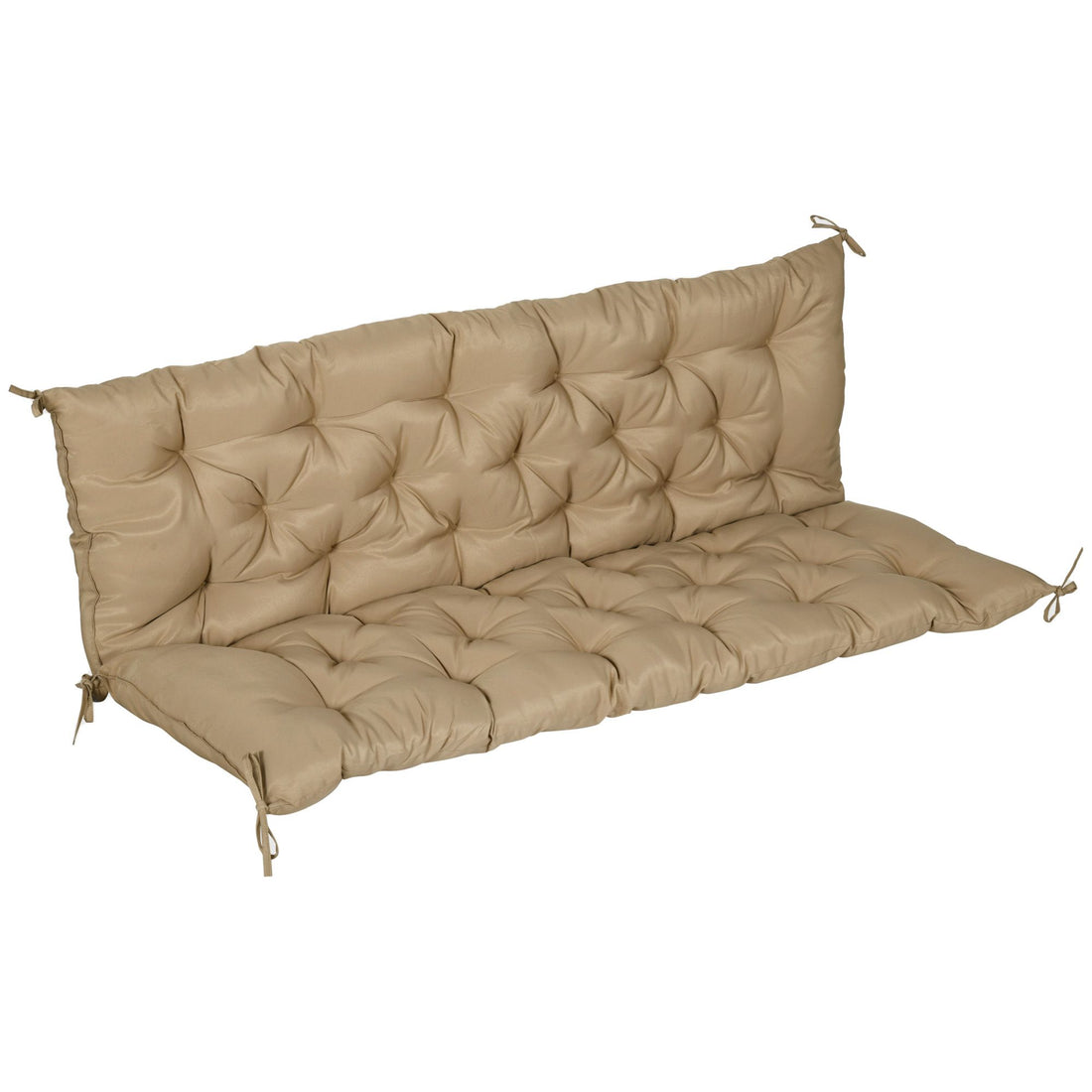 Outsunny 3-Seater Outdoor Bench Cushion, Khaki