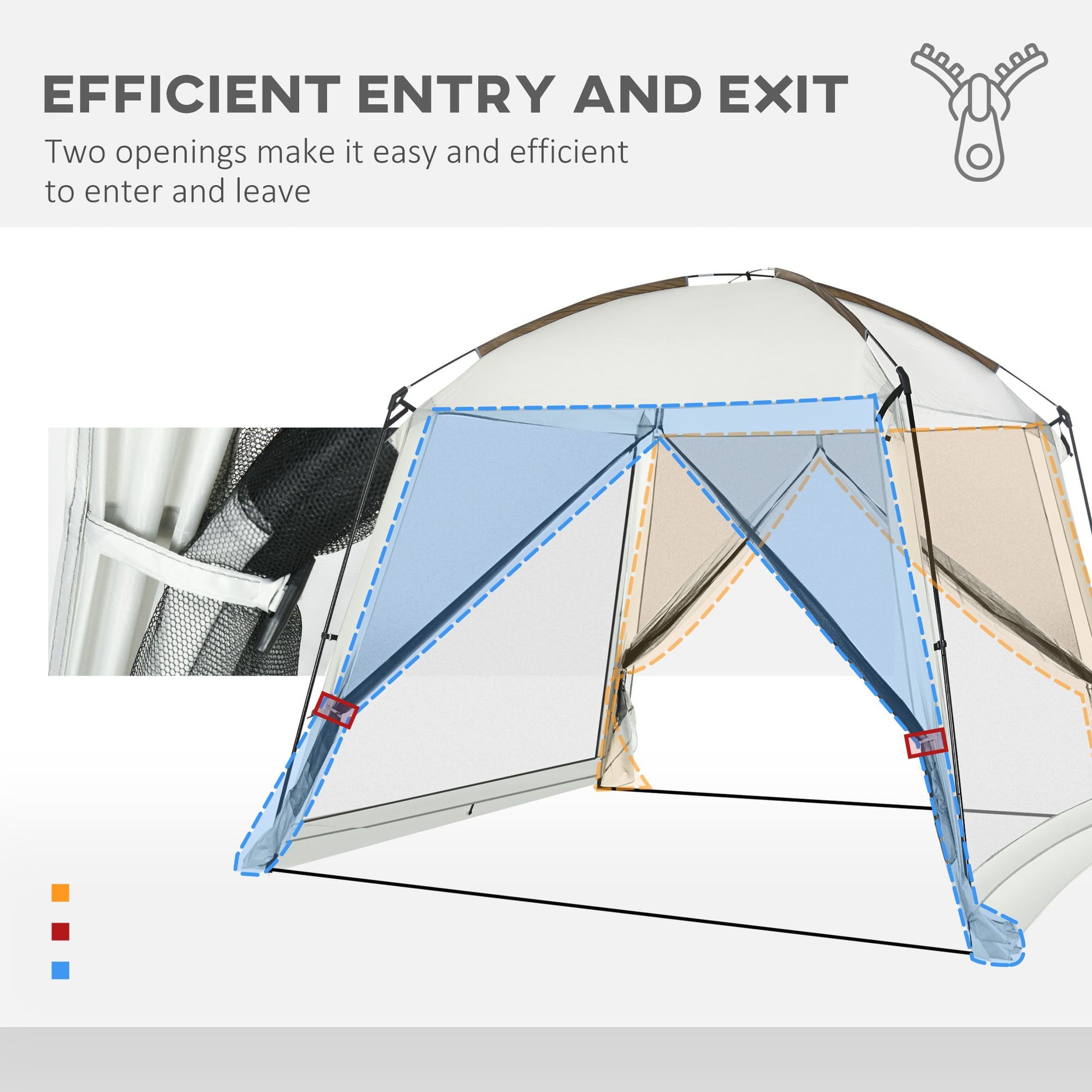 Outsunny 10 x 10 ft Mesh Screen House Tent with 2 Doors, White
