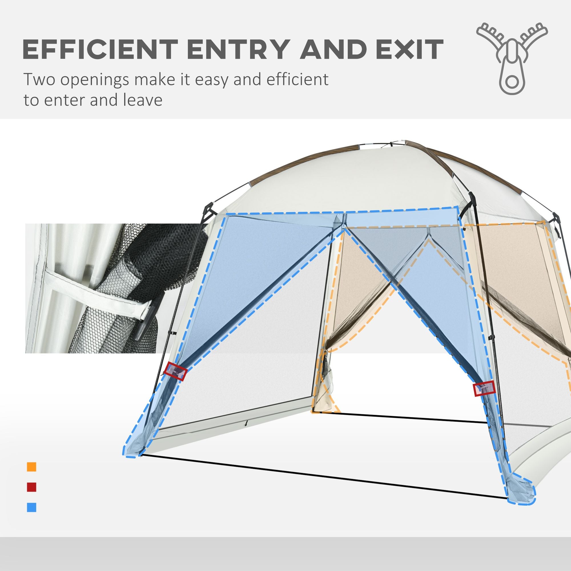Outsunny 10 x 10 ft Mesh Screen House Tent with 2 Doors, White