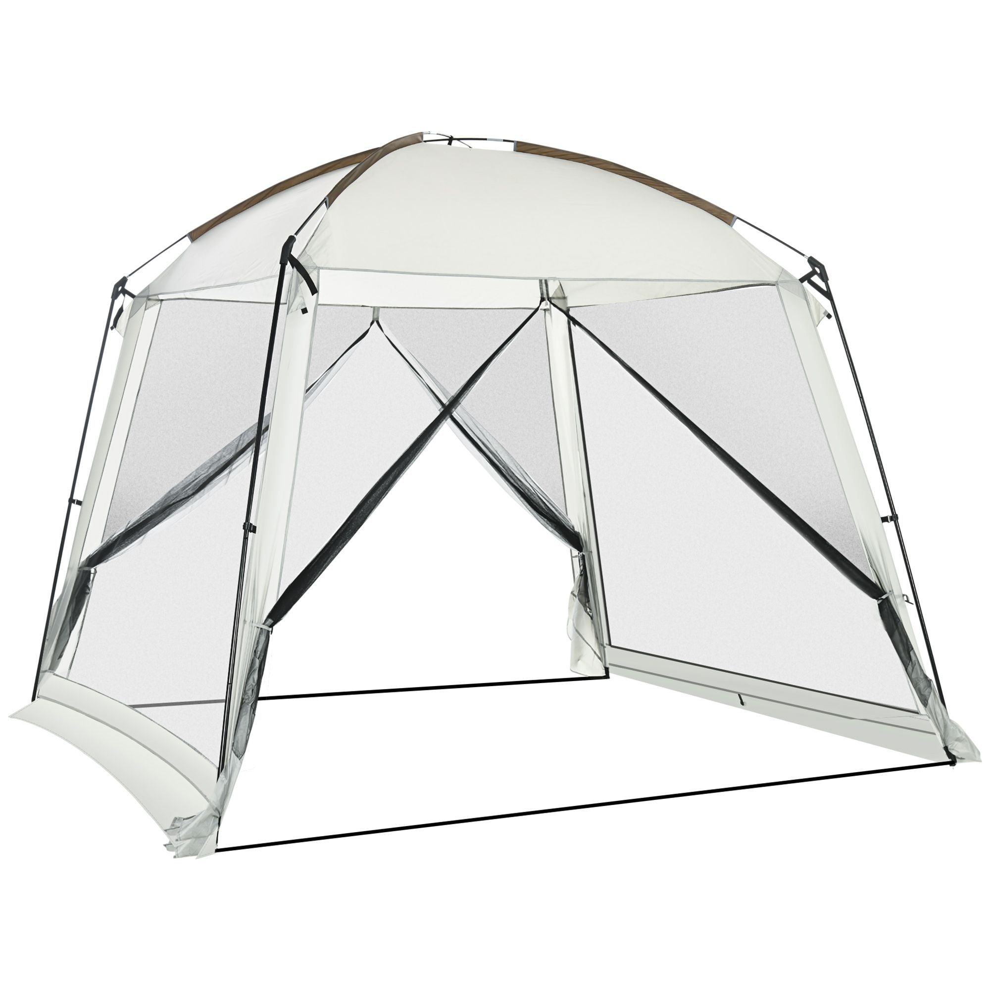 Outsunny 10 x 10 ft Mesh Screen House Tent with 2 Doors, White