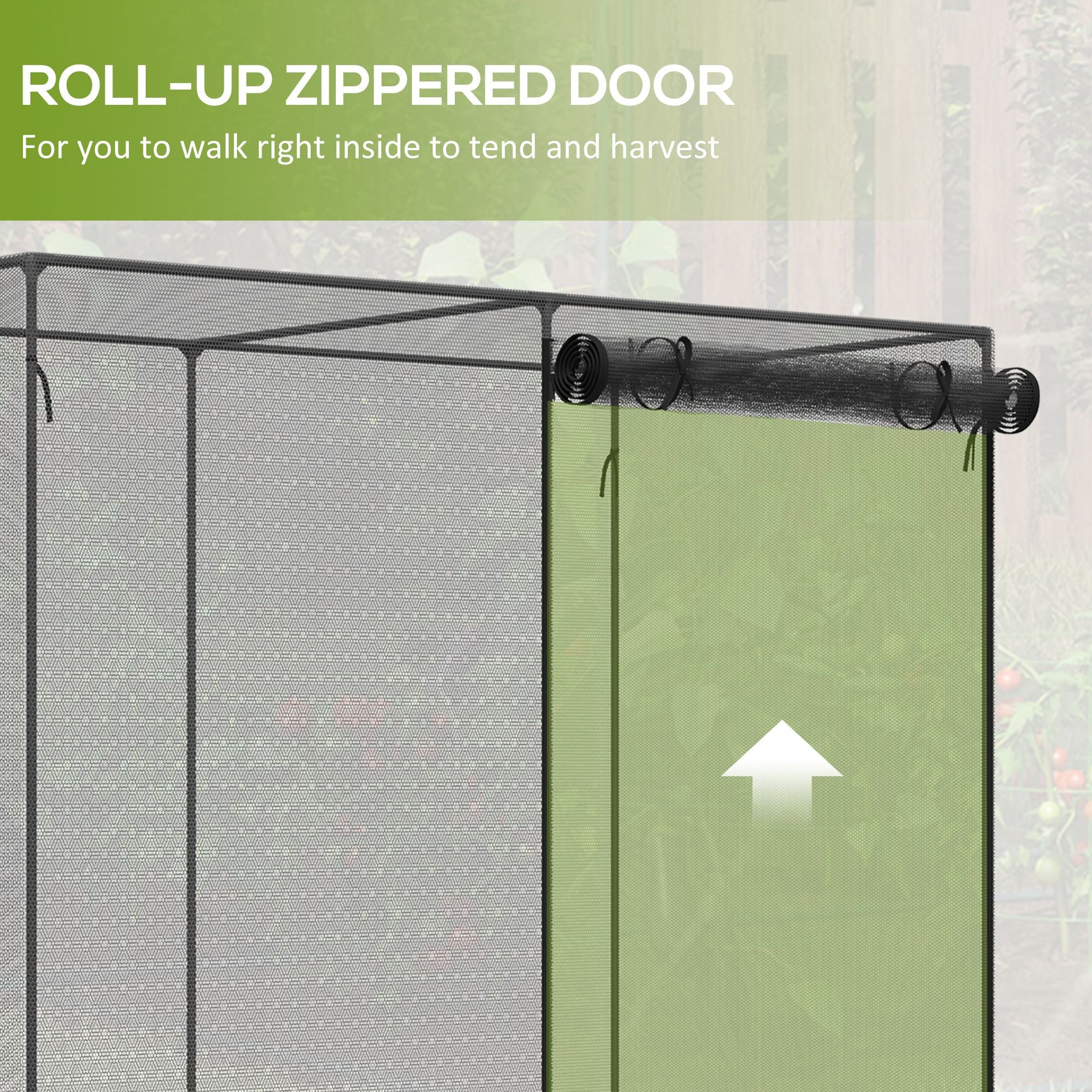 Outsunny 6 x 3 ft Plant Protection Crop Cage Tent with Zippered Doors