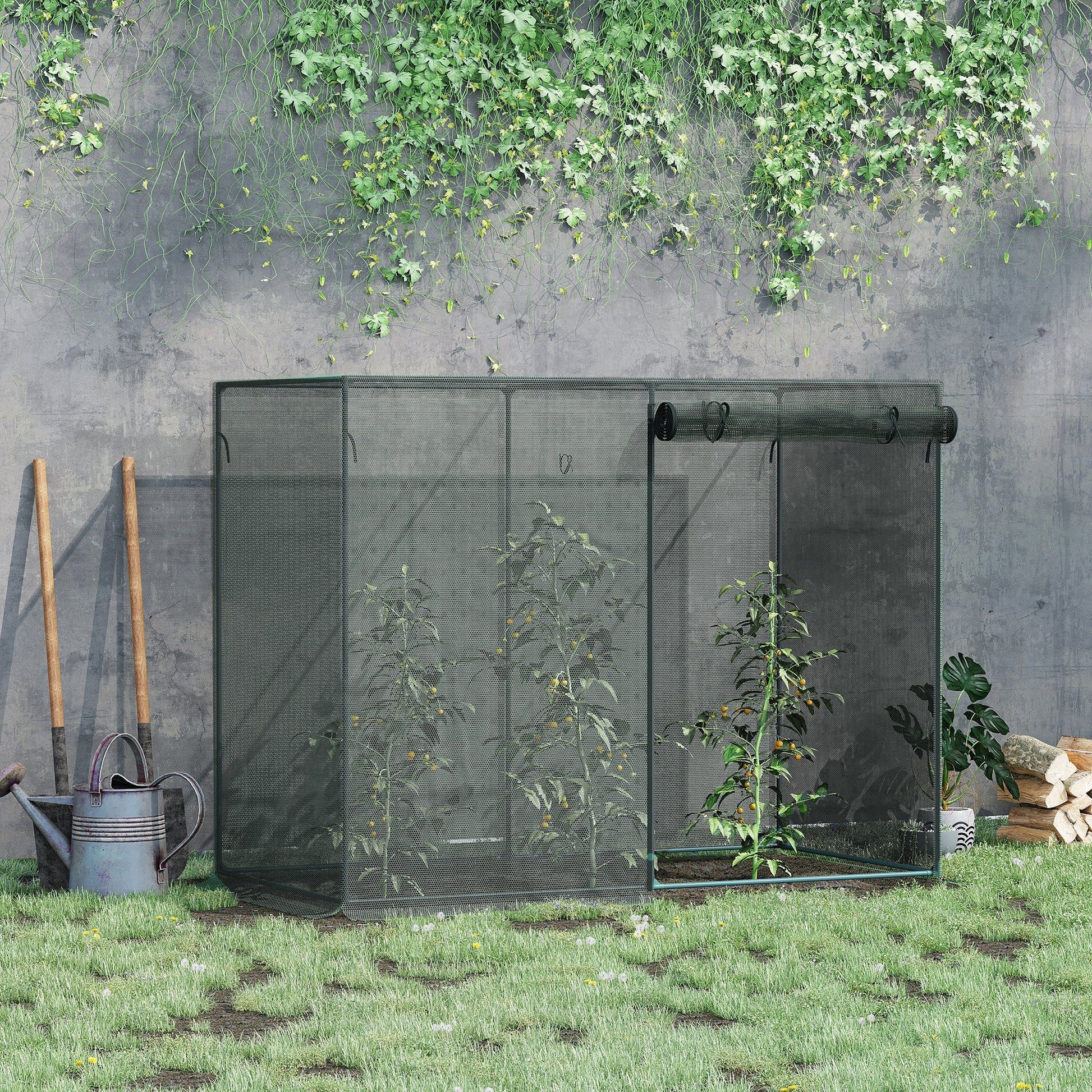 Outsunny 6 x 3 ft Plant Protection Crop Cage Tent with Zippered Doors