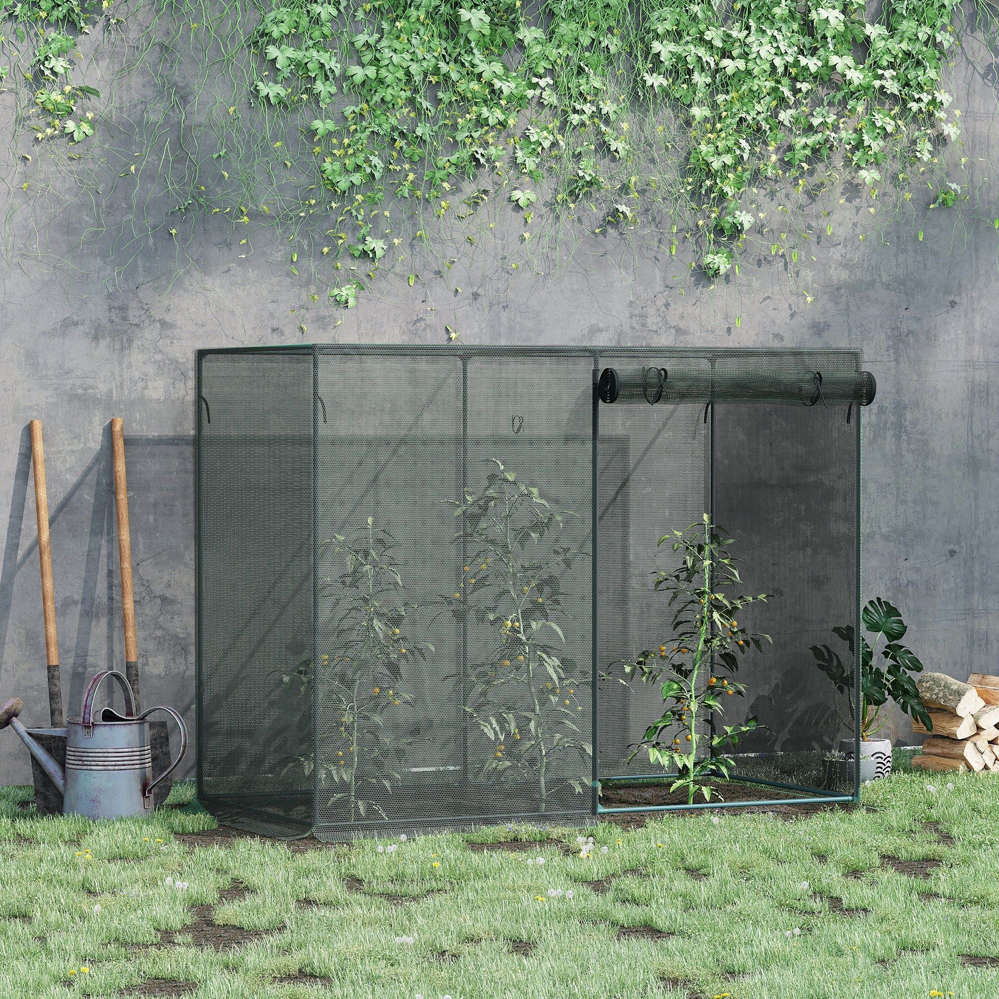 Outsunny 6 x 3 ft Plant Protection Crop Cage Tent with Zippered Doors