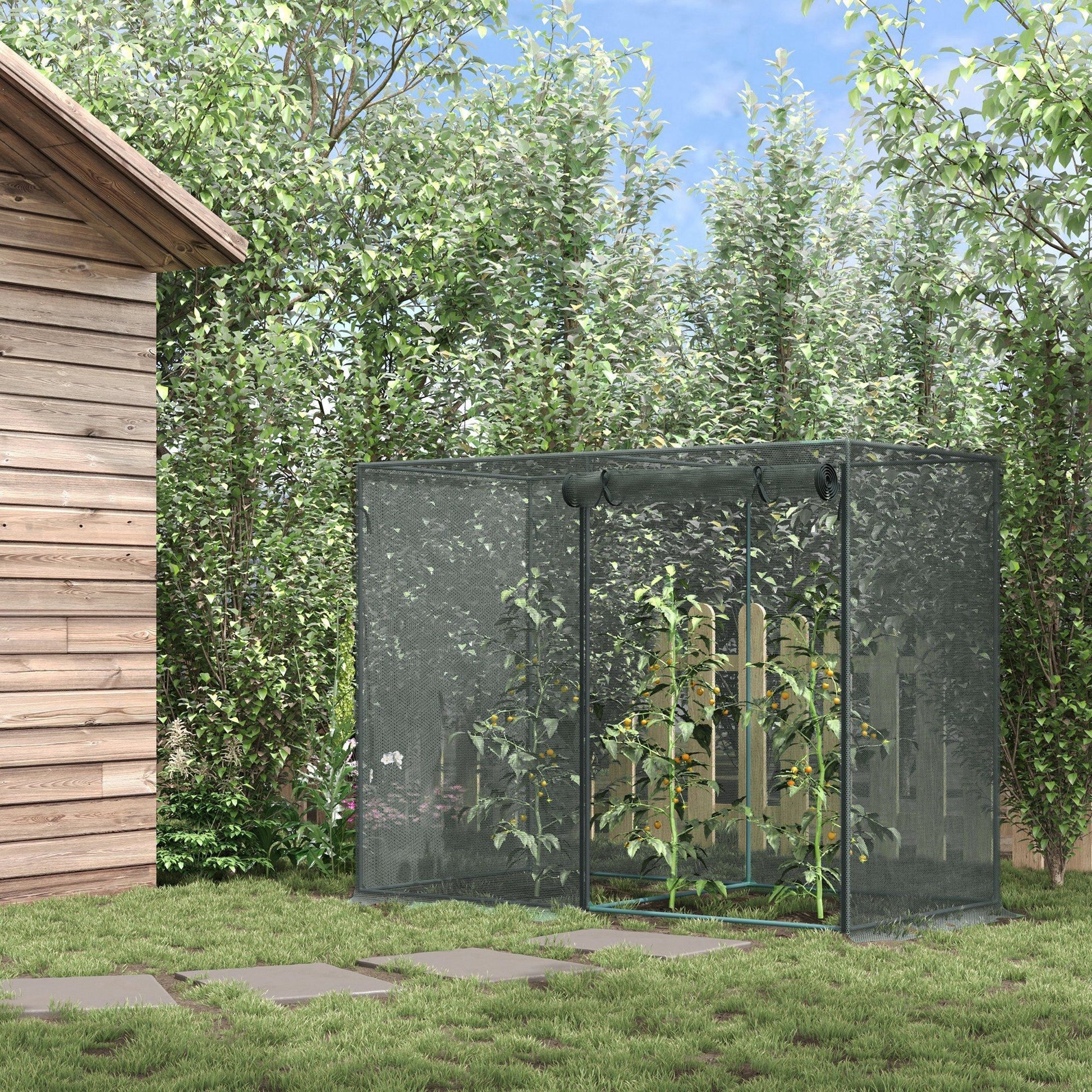 Outsunny 6 x 3 ft Plant Protection Crop Cage Tent with Zippered Doors