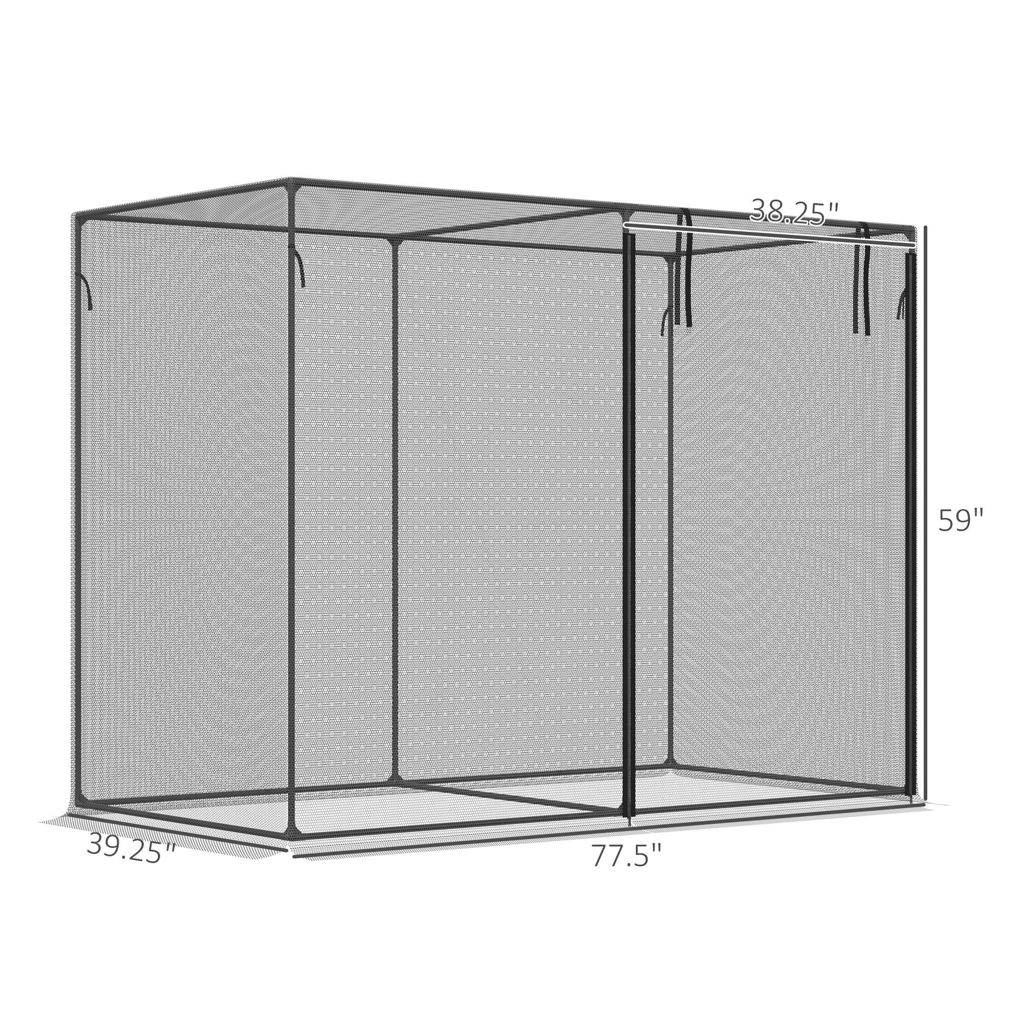 Outsunny 6 x 3 ft Plant Protection Crop Cage Tent with Zippered Doors