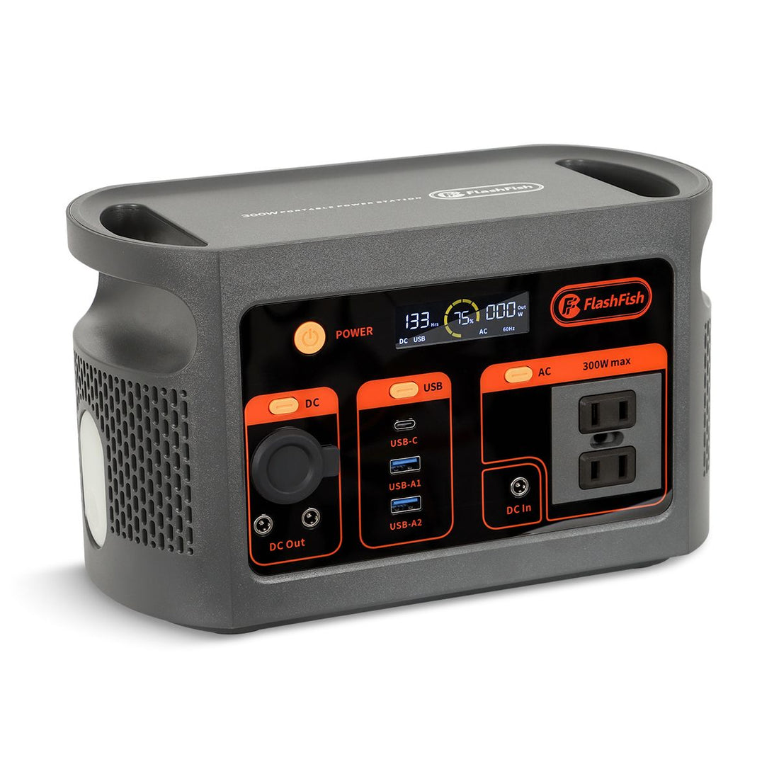 FF Flashfish E103 300W Portable Power Station, 179.2Wh LiFePO4 Battery Pack, Solar Generator with 300W (600W Surge) AC Outlets, Backup Power For Home
