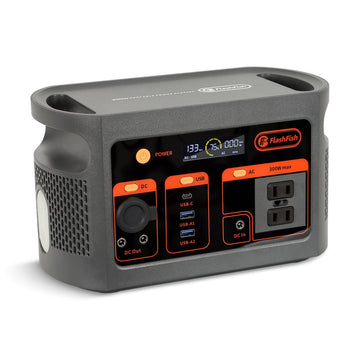 FF Flashfish E103 300W Portable Power Station, 179.2Wh LiFePO4 Battery Pack, Solar Generator with 300W (600W Surge) AC Outlets, Backup Power For Home