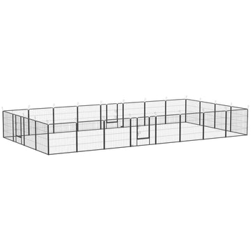 PawHut 24-Panel Dog Playpen with Lockable Door for Indoor or Outdoor Use