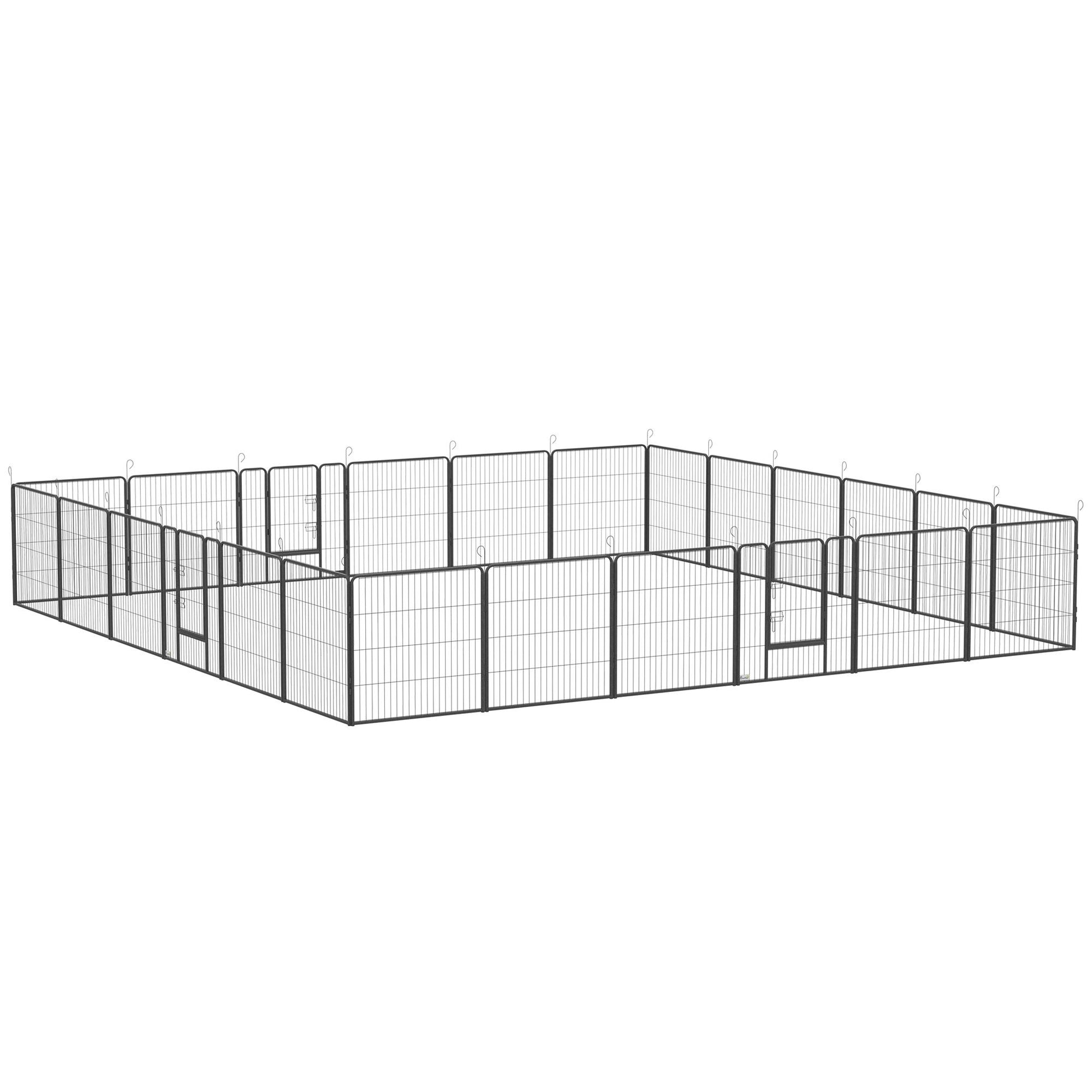 PawHut 24-Panel Dog Playpen with Lockable Door for Indoor or Outdoor Use