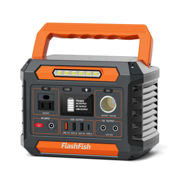 Flashfish P66A 200W Solar Generator, Portable Power Station Battery Pack with AC/USB/DC Output, 144.3Wh Capacity Comes with Multiple Adapters for