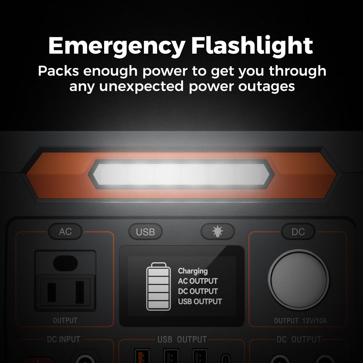 Flashfish P66A 200W Solar Generator, Portable Power Station Battery Pack with AC/USB/DC Output, 144.3Wh Capacity Comes with Multiple Adapters for - product view 5
