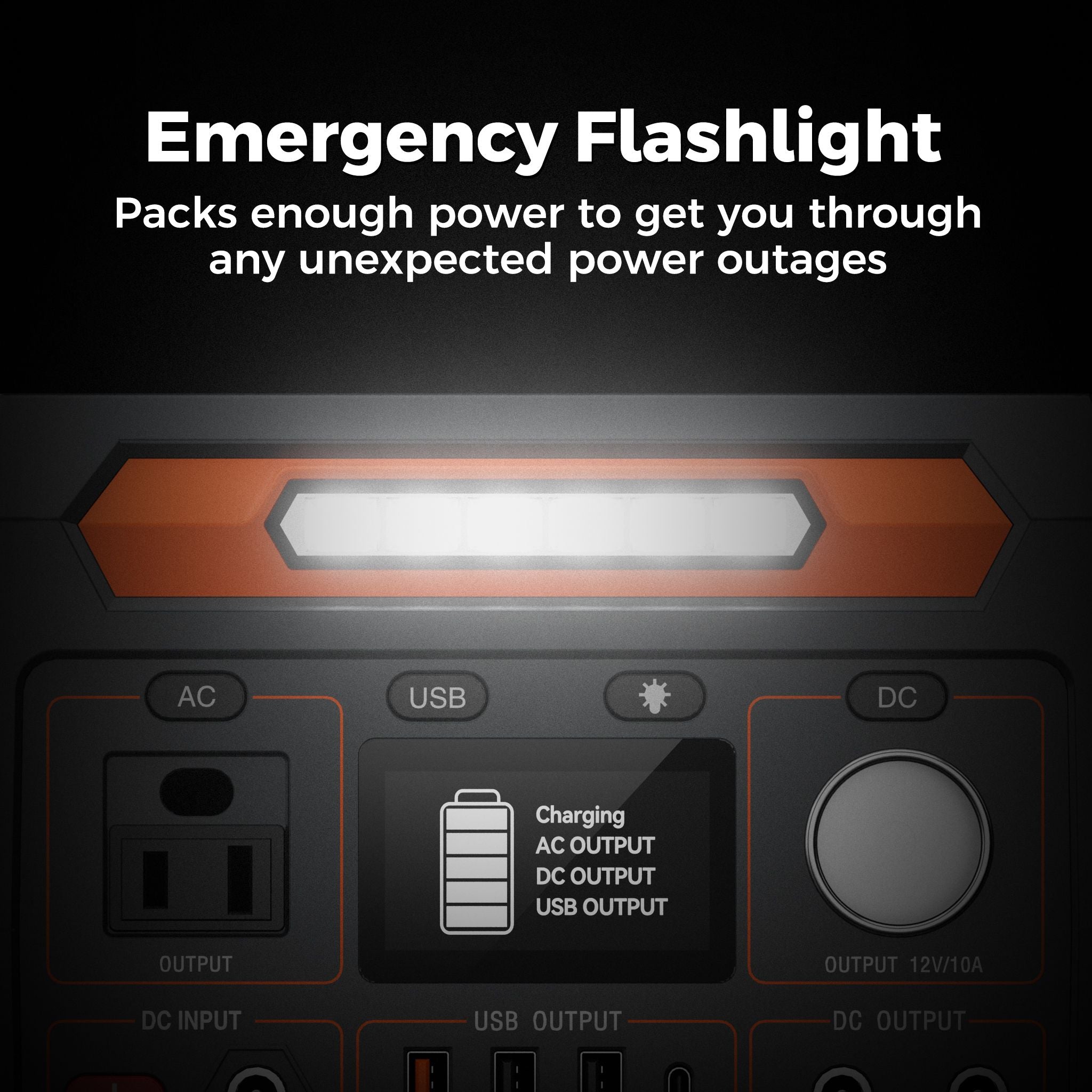 Flashfish P66A 200W Solar Generator, Portable Power Station Battery Pack with AC/USB/DC Output, 144.3Wh Capacity Comes with Multiple Adapters for - product view 5